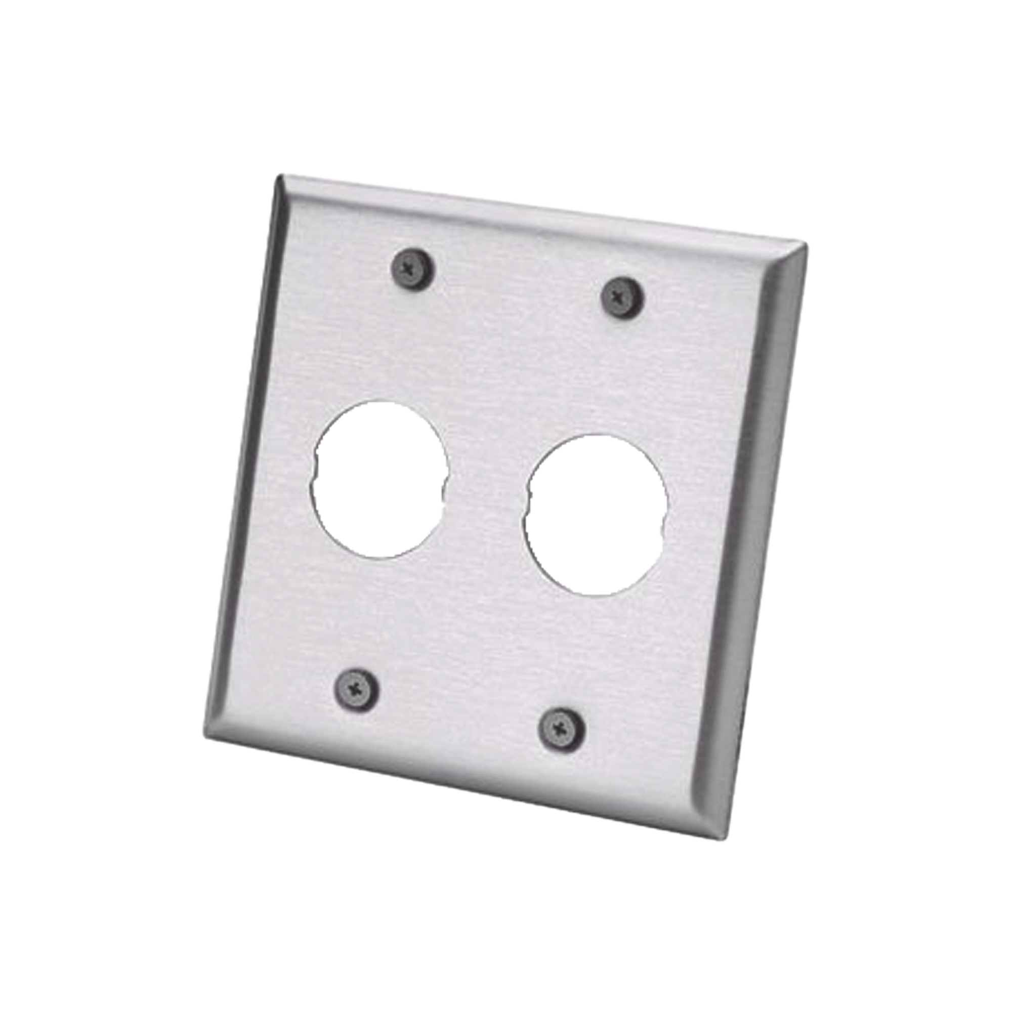 Placa de Pared Doble IndustrialNet™, Para 2 Conectores Industriales, de Acero Inoxidable