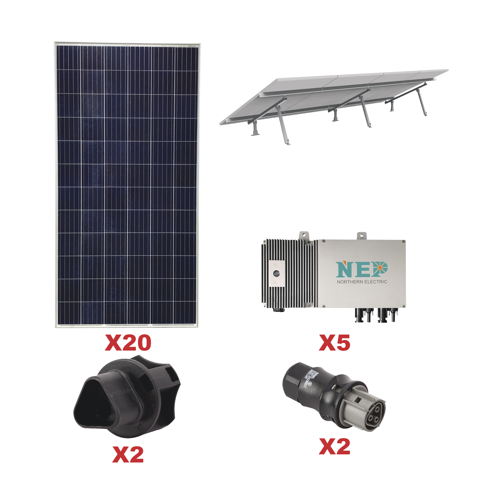 Kit Solar para interconexión de 5.5 kW de Potencia, 110 Vca con Micro Inversores y Paneles Policristalinos