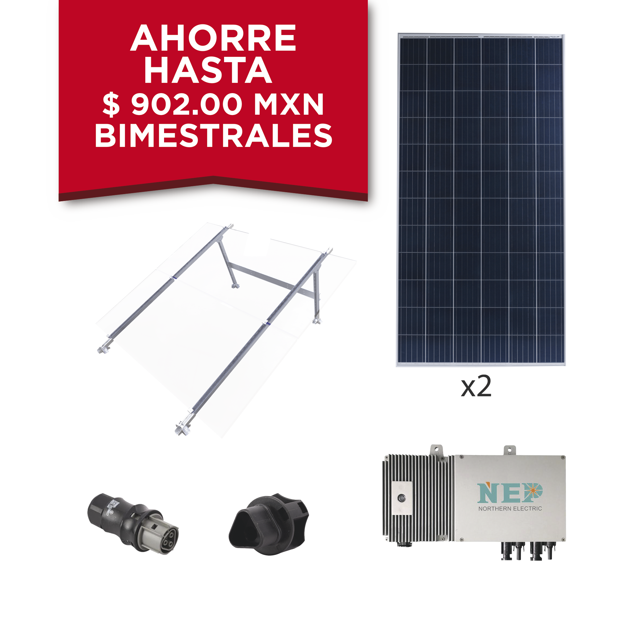 Kit Solar para Interconexión de 550 W de Potencia, 220 Vca con Microinversores y Paneles Policristalinos