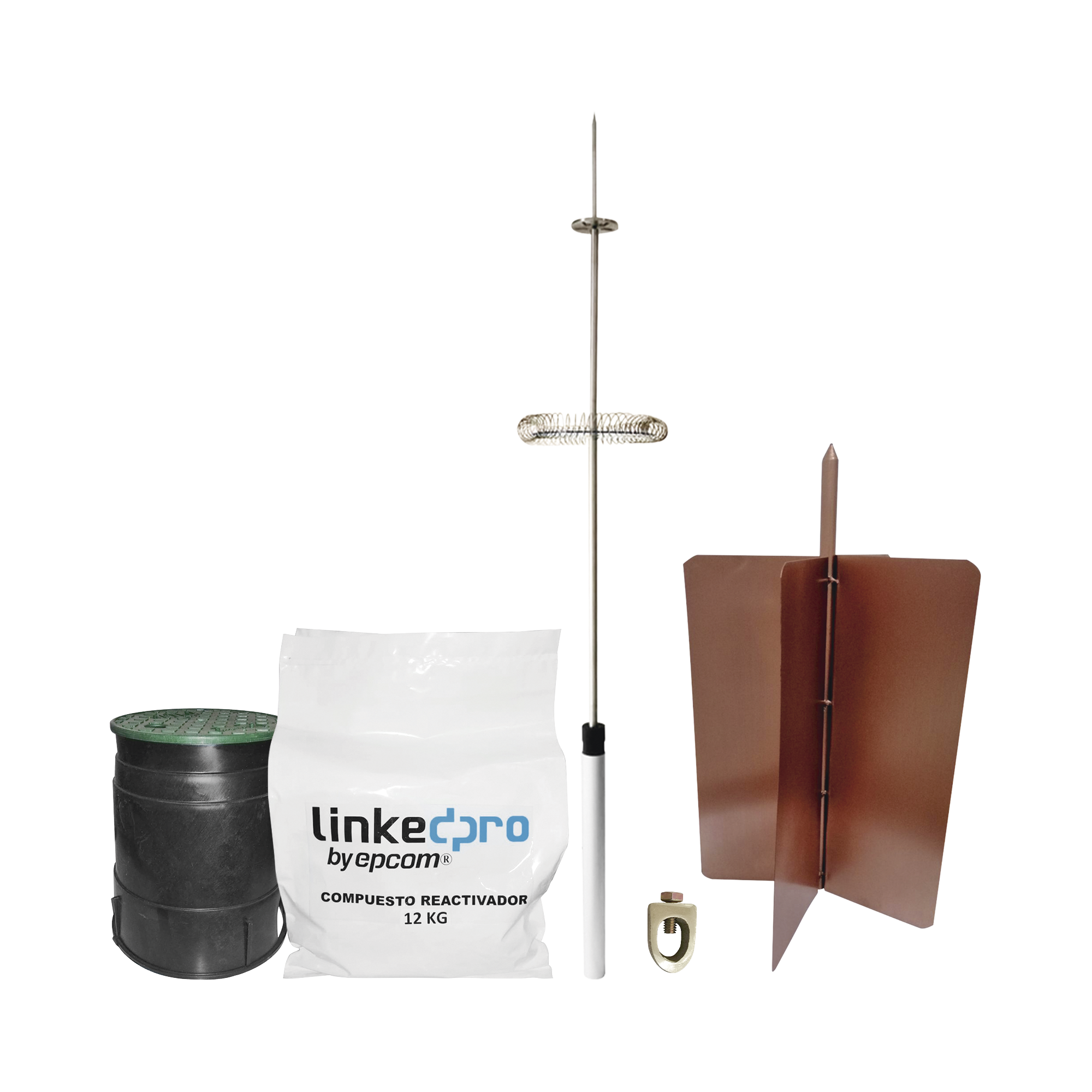 Kit pararrayo LinkedPro básico. Ideal para la protección de mástiles y postes.