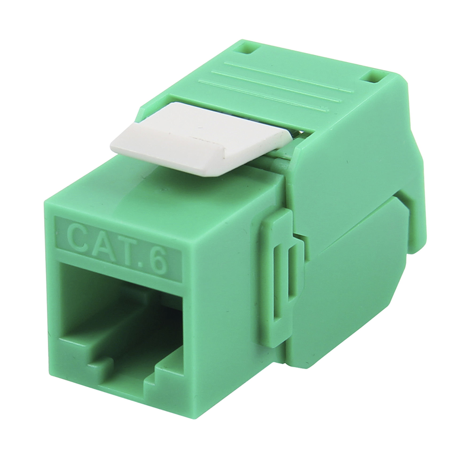 Módulo Jack Keystone Cat6 (toolless), con terminación en ángulo 180 º Color Verde, Compatible con Faceplate y Patchpanel Linkedpro