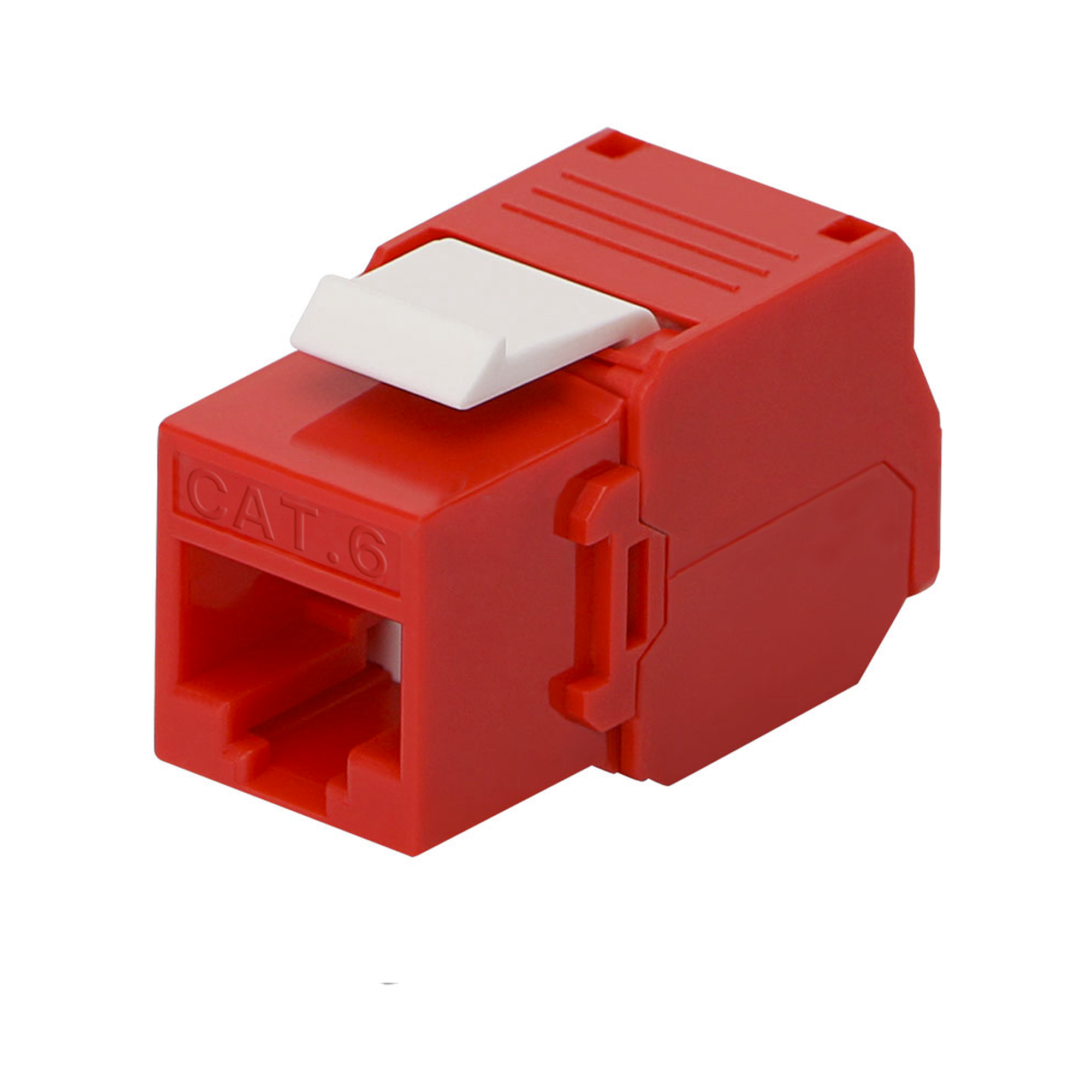 Módulo Jack Keystone Cat6 (toolless), con terminación en ángulo 180 º Color Rojo, Compatible con Faceplate y Patchpanel Linkedpro