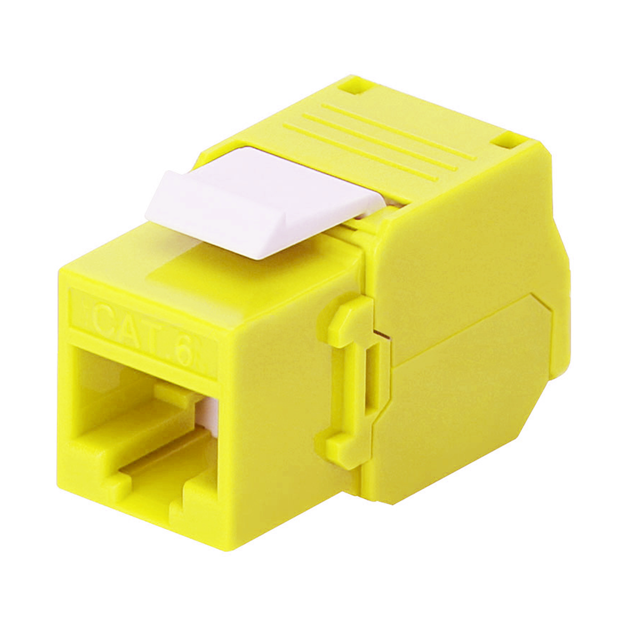 Módulo Jack Keystone Cat6 (toolless), con terminación en ángulo 180 º Color Amarillo, Compatible con Faceplate y Patchpanel Linkedpro