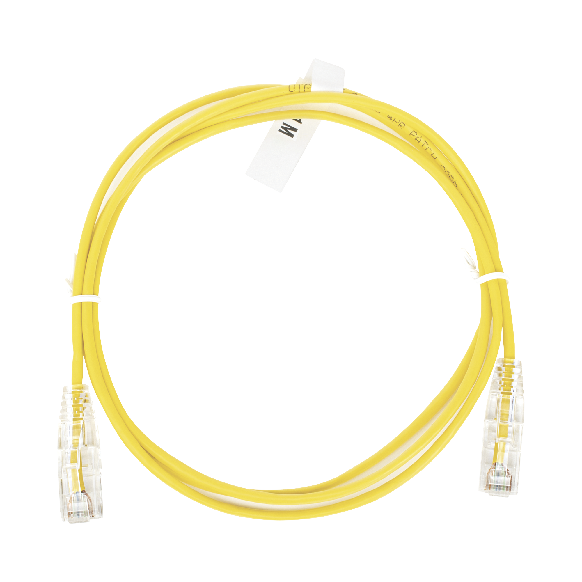 Cable de Parcheo Slim UTP Cat6 - 1 metro, Amarillo, Diámetro Reducido (28 AWG)