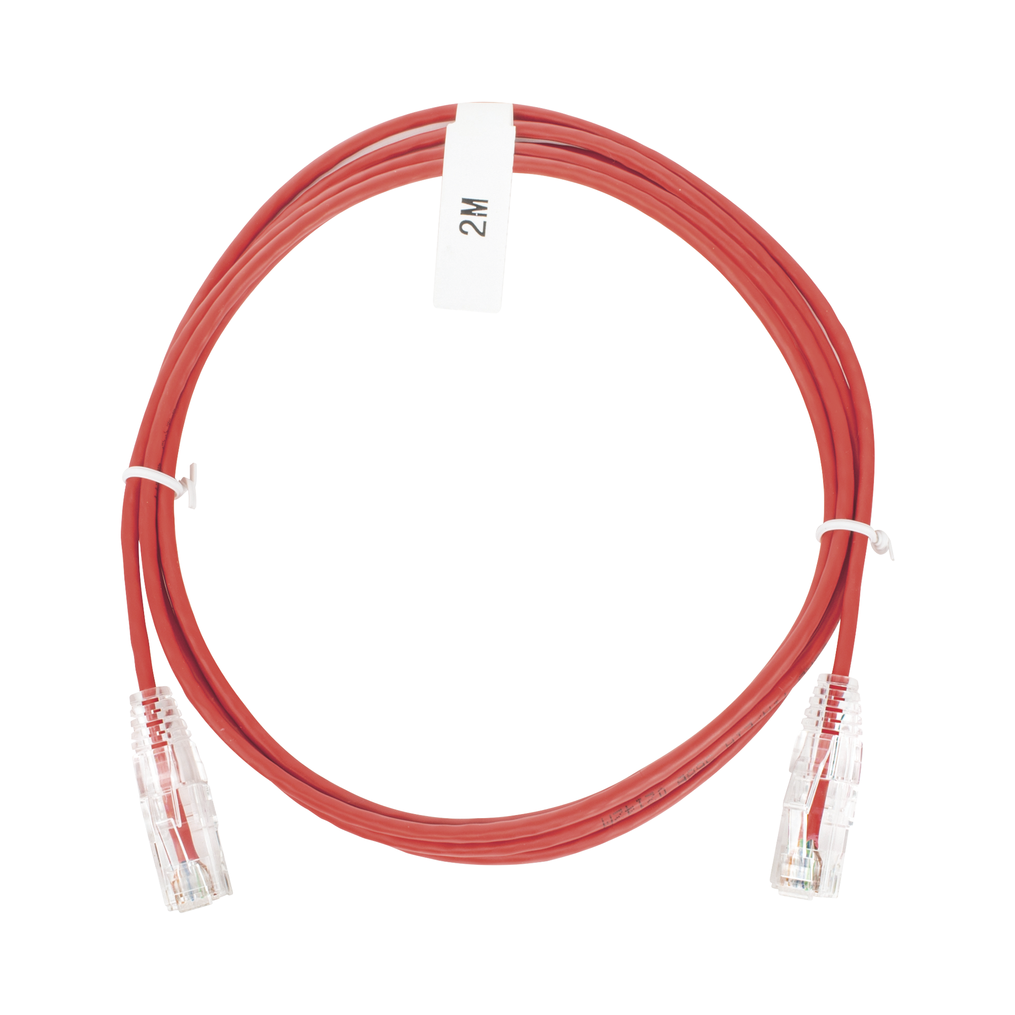 Cable de Parcheo Slim UTP Cat6 - 2 m Rojo Diámetro Reducido (28 AWG)
