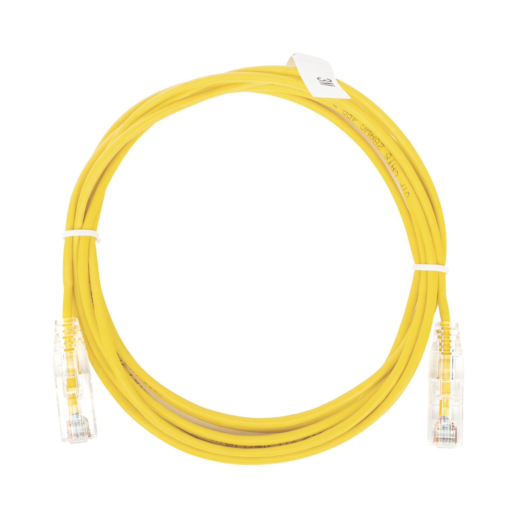 Cable de Parcheo Slim UTP Cat6 - 3 m Amarillo Diámetro Reducido (28 AWG)