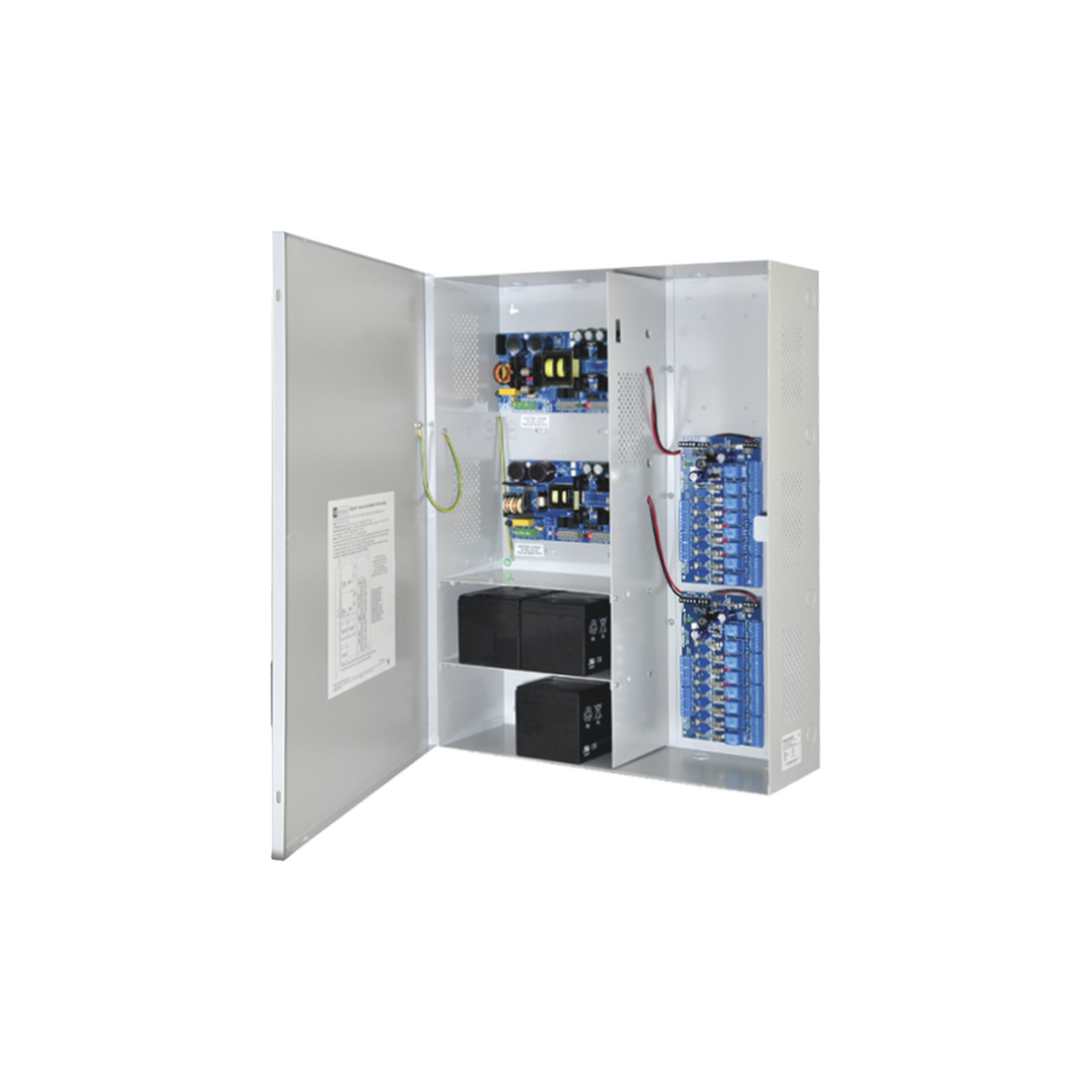 Fuente de poder DUAL ALTRONIX de 12 Vcd @ 9.3 Amper, y 24 Vcd @ 9.6 Amper con 16 salidas, con capacidad de respaldo, para aplicaciones de control de acceso, alarmas, CCTV, con voltaje de entrada en 120 Vca