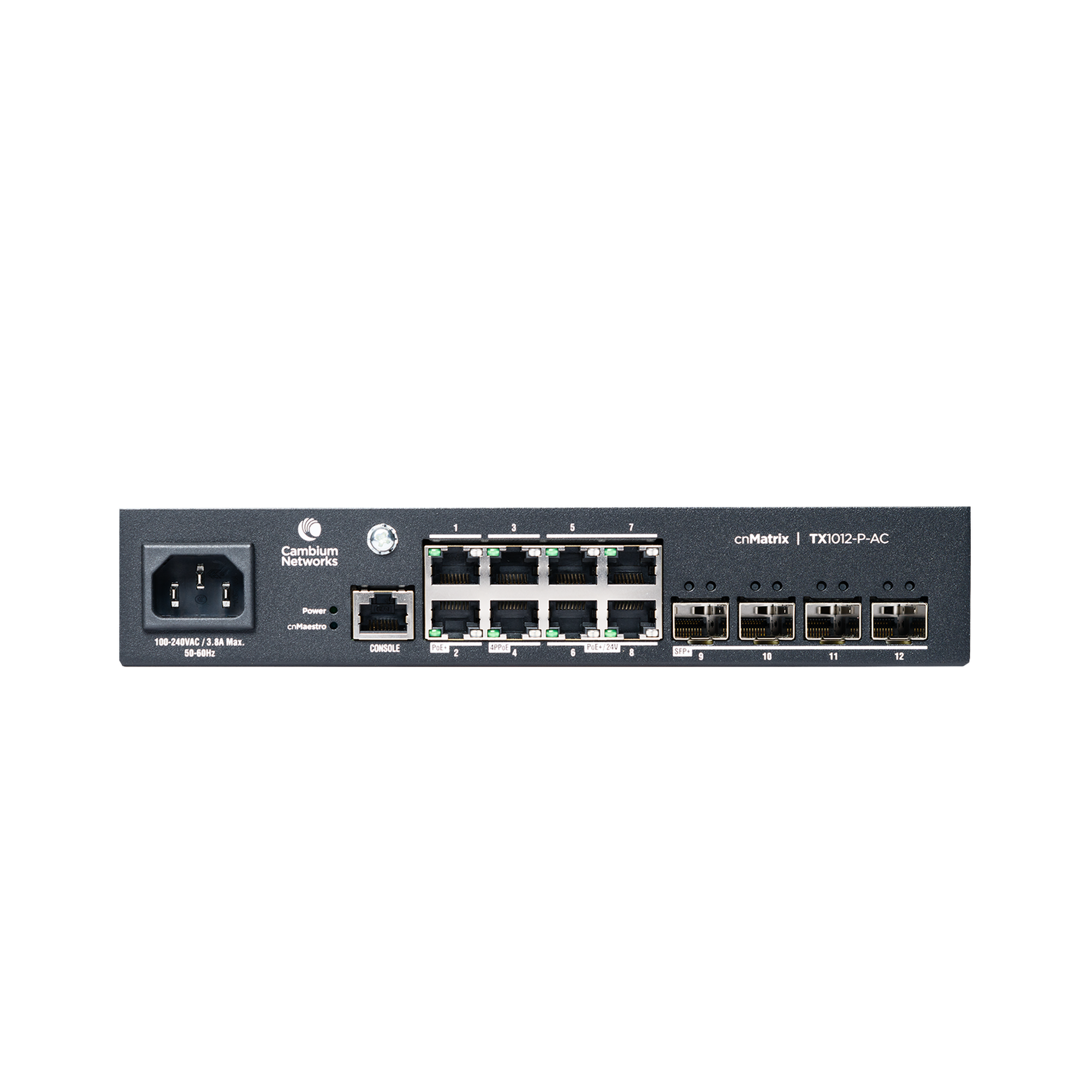 Switch cnMatrix WISP TX1012-AC-P de 8 puertos PoE y 4 SFP+, 200 W,  Capa 2,  gestión gratuita desde la nube