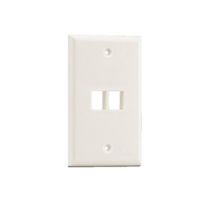 Placa de Pared Vertical, Salida Para 2 Puertos Keystone, Color Blanco