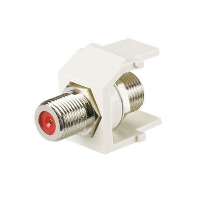 Módulo Acoplador Coaxial Tipo F, Keystone, de 75 Ohms, 3.0 GHz, Color Blanco Mate