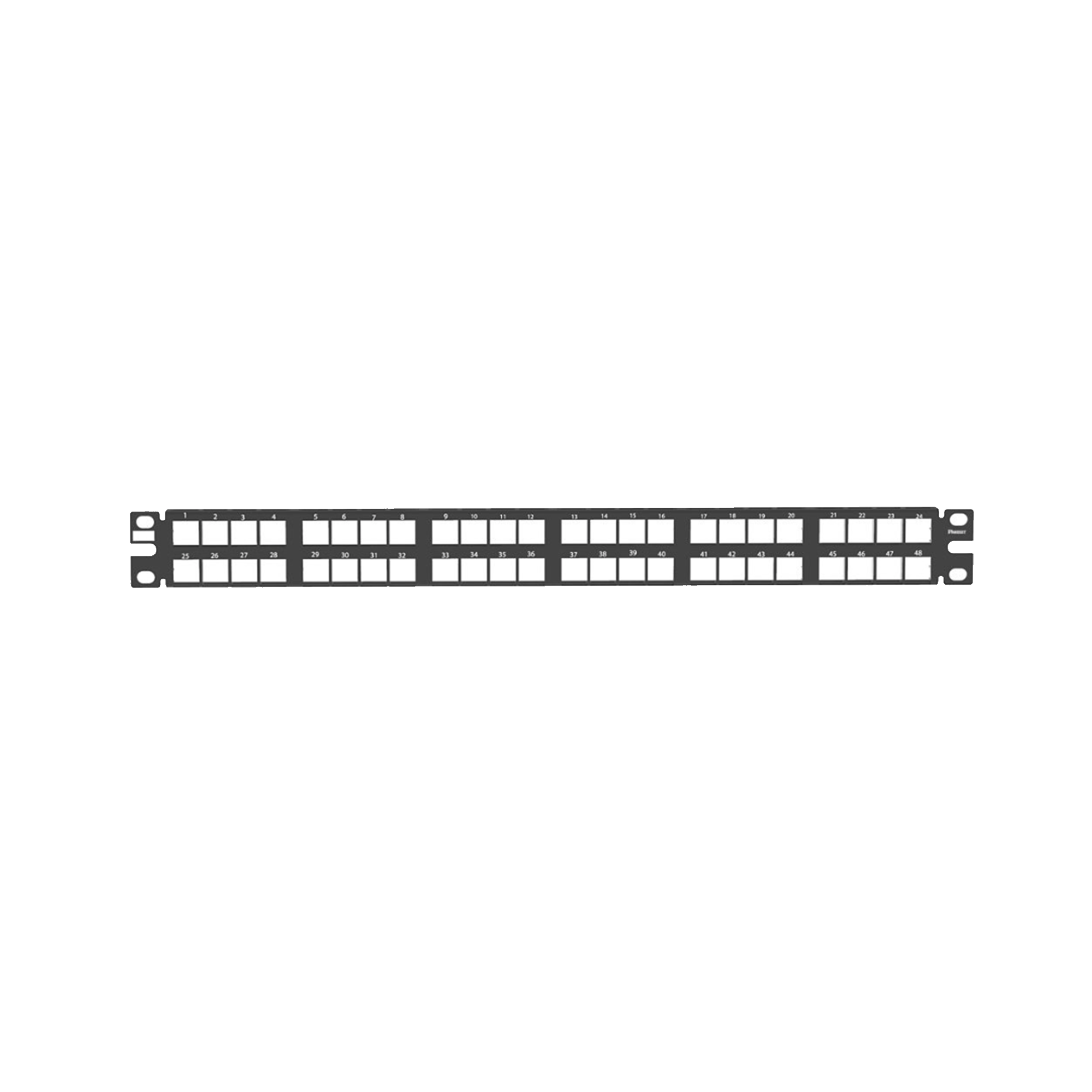 Panel de Parcheo Modular de Alta Densidad, Keystone (Sin Conectores), Identificación con Etiqueta Adhesiva, de 48 Puertos en 1 UR