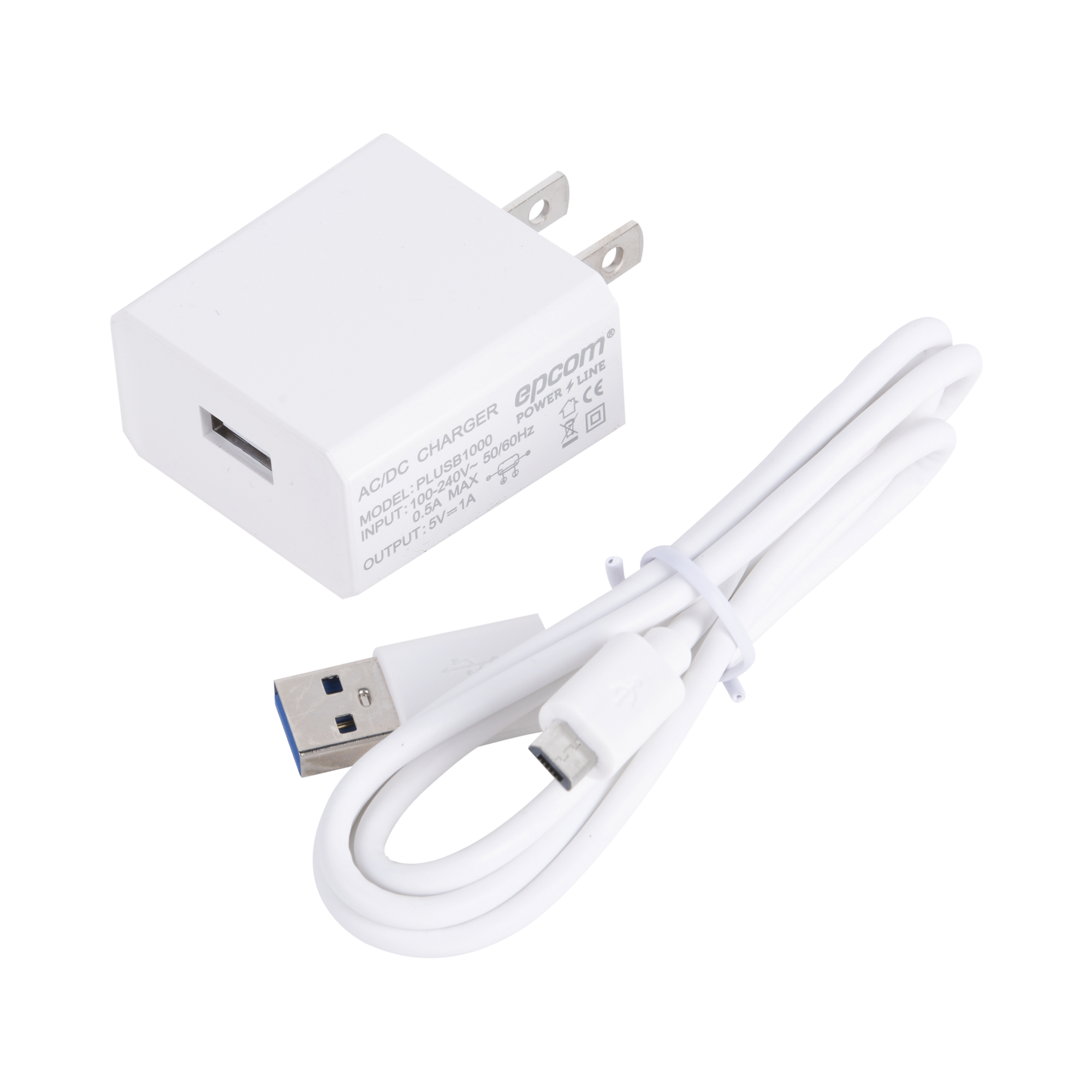 Cargador USB Profesional de 1 Puerto / 5 VCC / 1 Amper Para Smartphones y Tablets / Voltaje de Entrada de 100-240 VCA