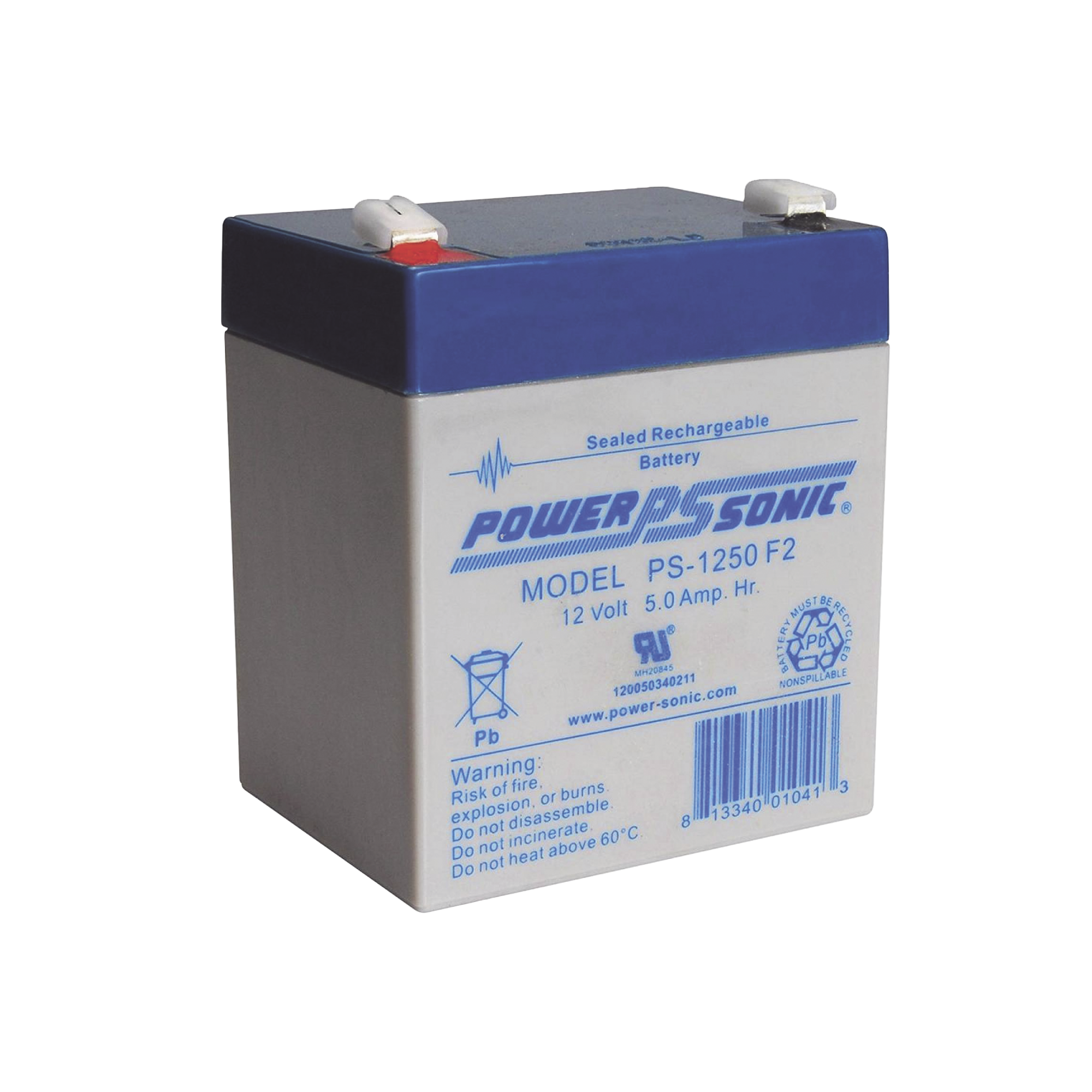 Batería de Respaldo UL de 12V 5AH / Ideal para Sistemas de Detección de Incendio / Control de Acceso / Intrusión / Videovigilancia / Terminales Tipo F2