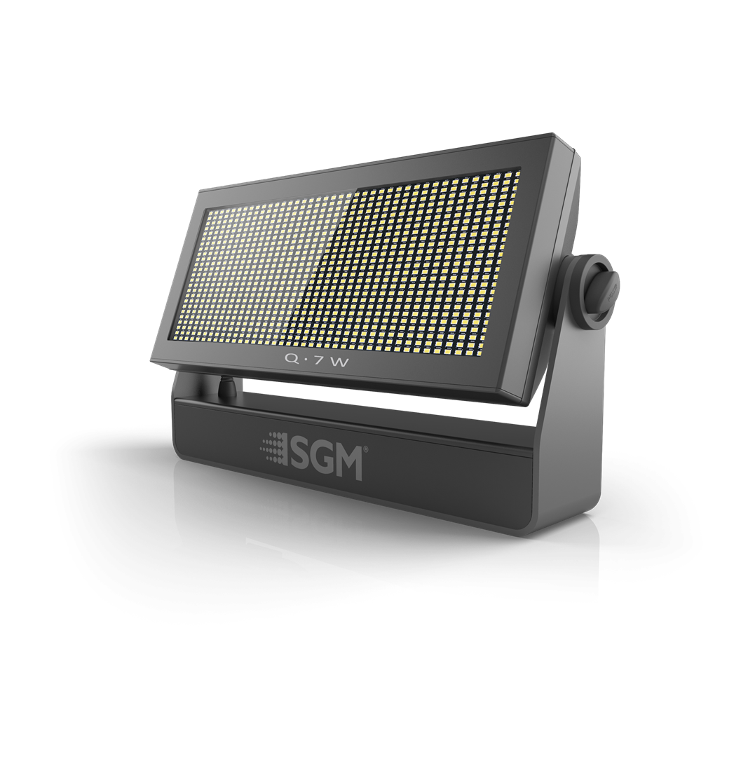 SGM Q7 Color Flood Proyector LED 450W, RGBW óptica 110º, IP65 W-DMX compatible RDM, CTC 2000k -10,000k Dimmer 16bit Flicker free. Escenas programables