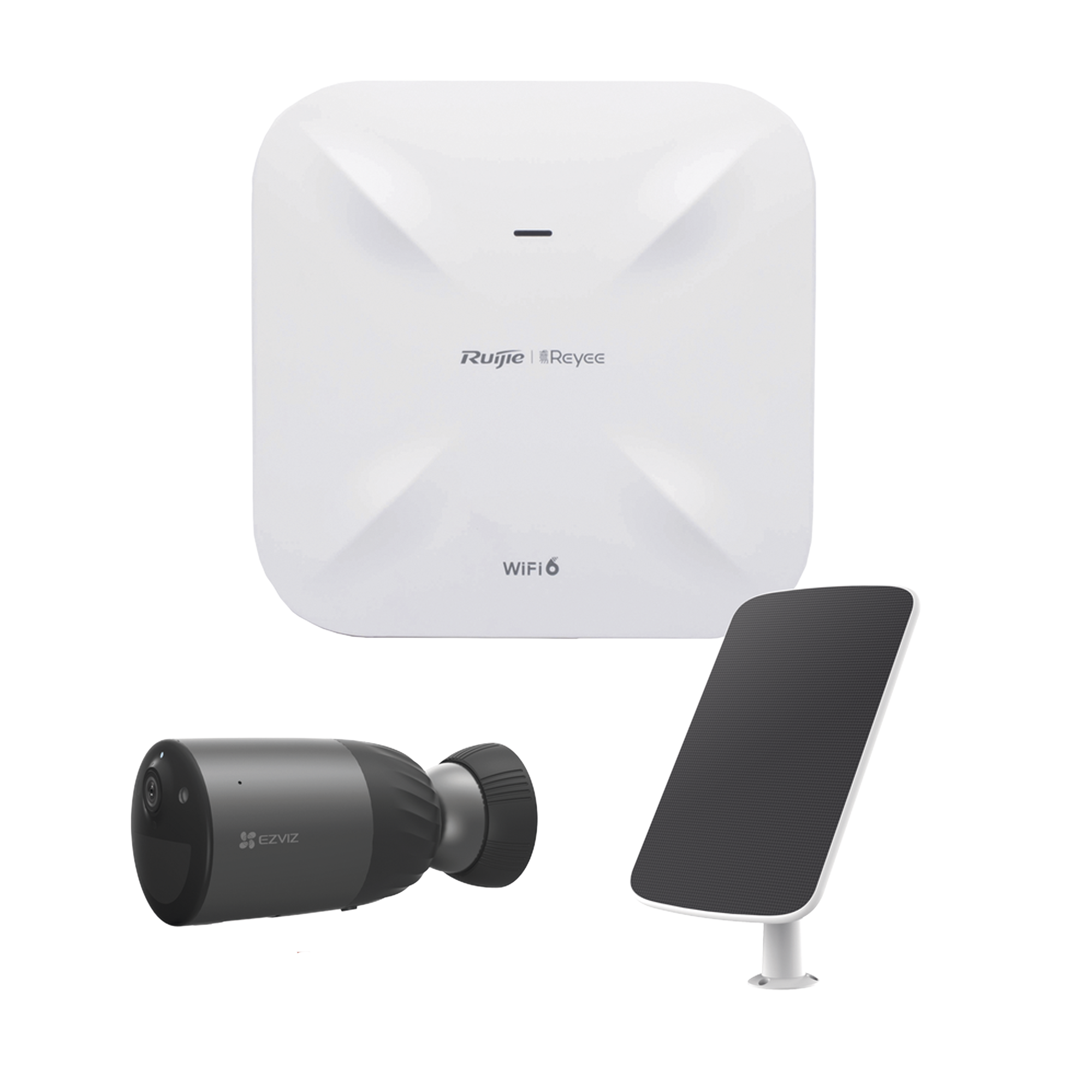 Kit de Cámaras Wi-Fi con Access Point/ Incluye 1 Cámara de Batería CS-BC1C / 1 Pane solar Mod. CS-CMT-SOLARPANEL-C / 1 Access Point RG-RAP6260(G)
