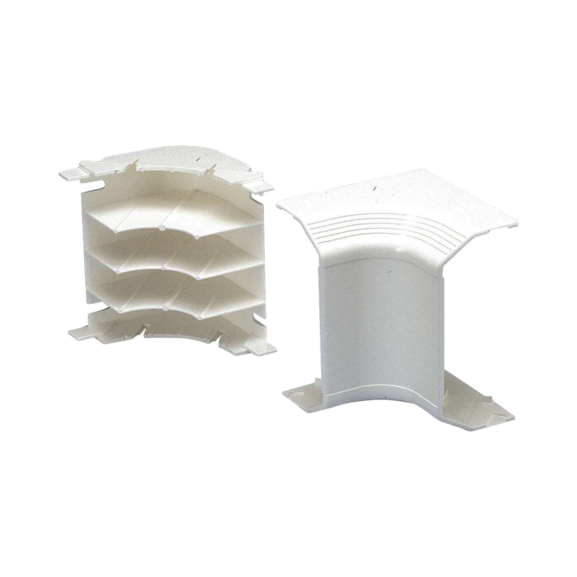 Esquinero interior, para uso con canaleta T70, Material PVC Rígido, Color Blanco Mate