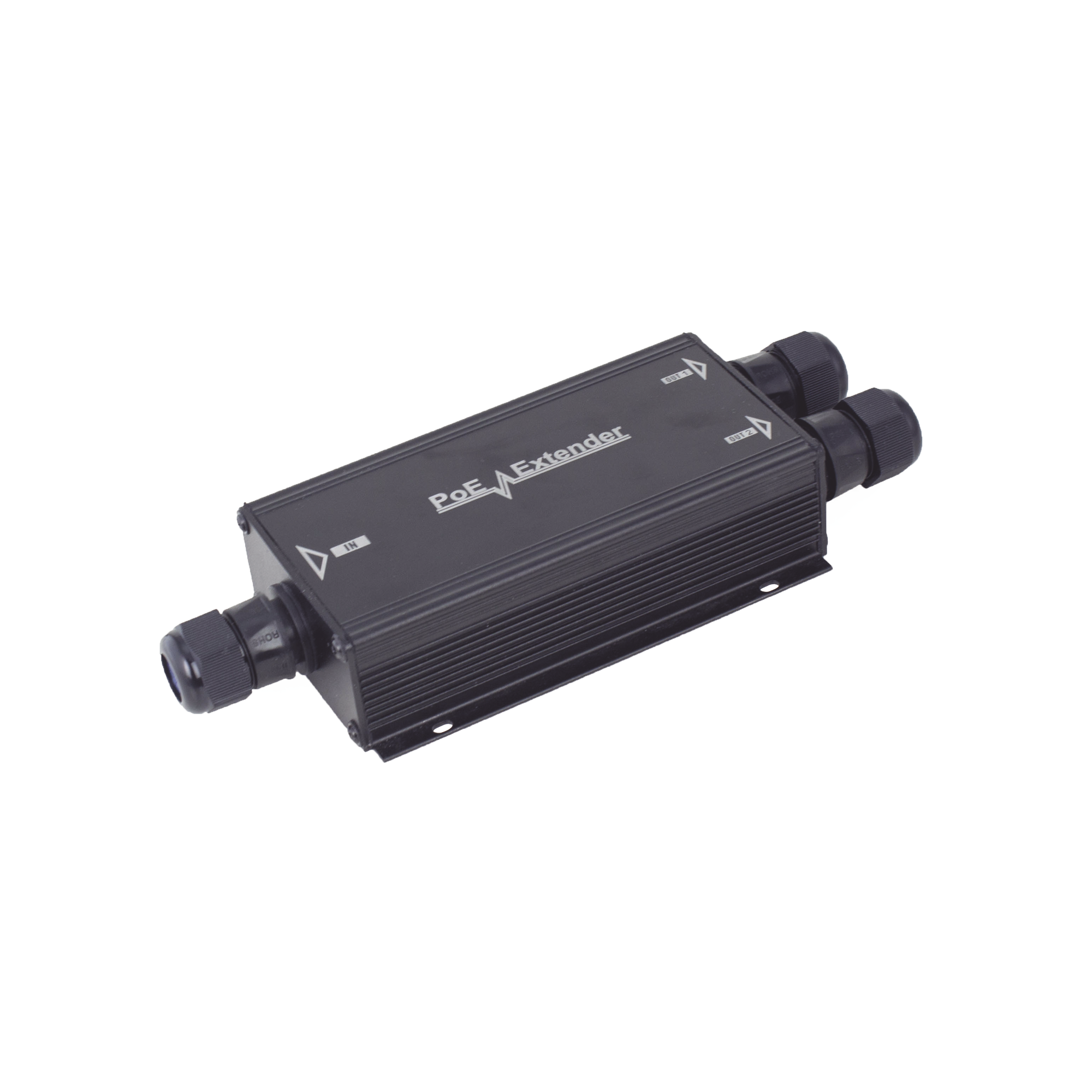 EXTENSOR POE GIGABIT para 100 METROS / INTERPERIE (IP66) / 1 PUERTO DE ENTRADA POE / 2 PUERTO SALIDA POE (Extiende y divide a 2 Salidas) / Compatible con IEEE802.3af e IEEE802.3at / No requiere fuente de alimentación adicional / INSTALACION FACIL.