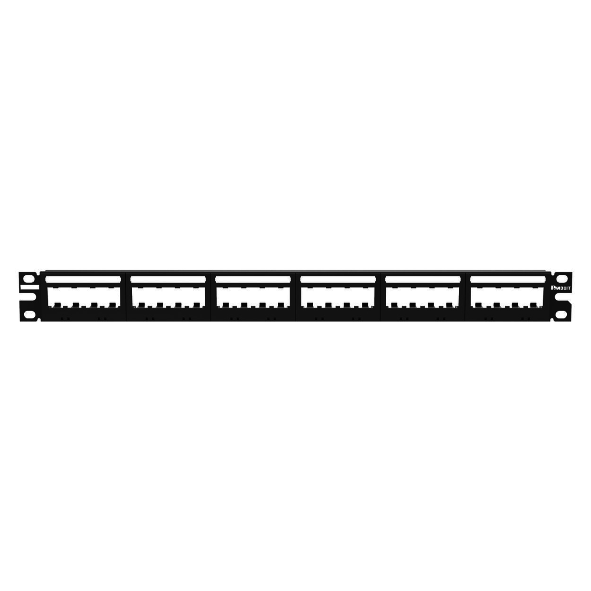 Panel de Parcheo Modular Mini-Com (Sin Conectores), Ultimate ID®, Plano, Sin Blindaje, Con Etiqueta y Cubierta, de 24 puertos, 1UR