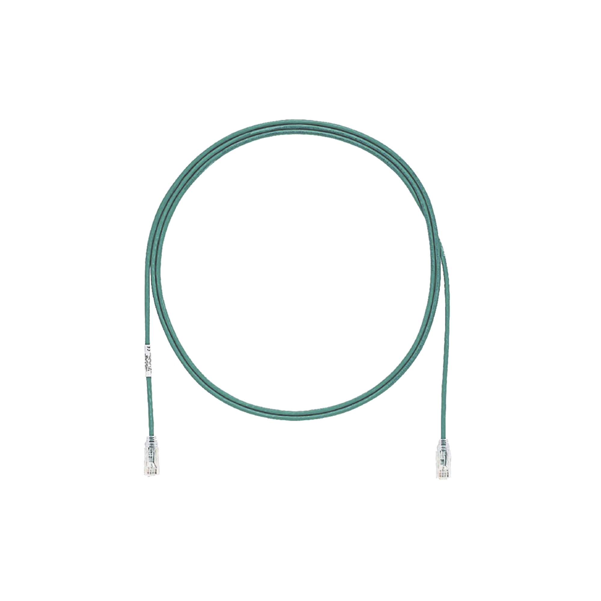 Cable de Parcheo TX6, UTP Cat6, Diámetro Reducido (28AWG), Color Verde, 10ft