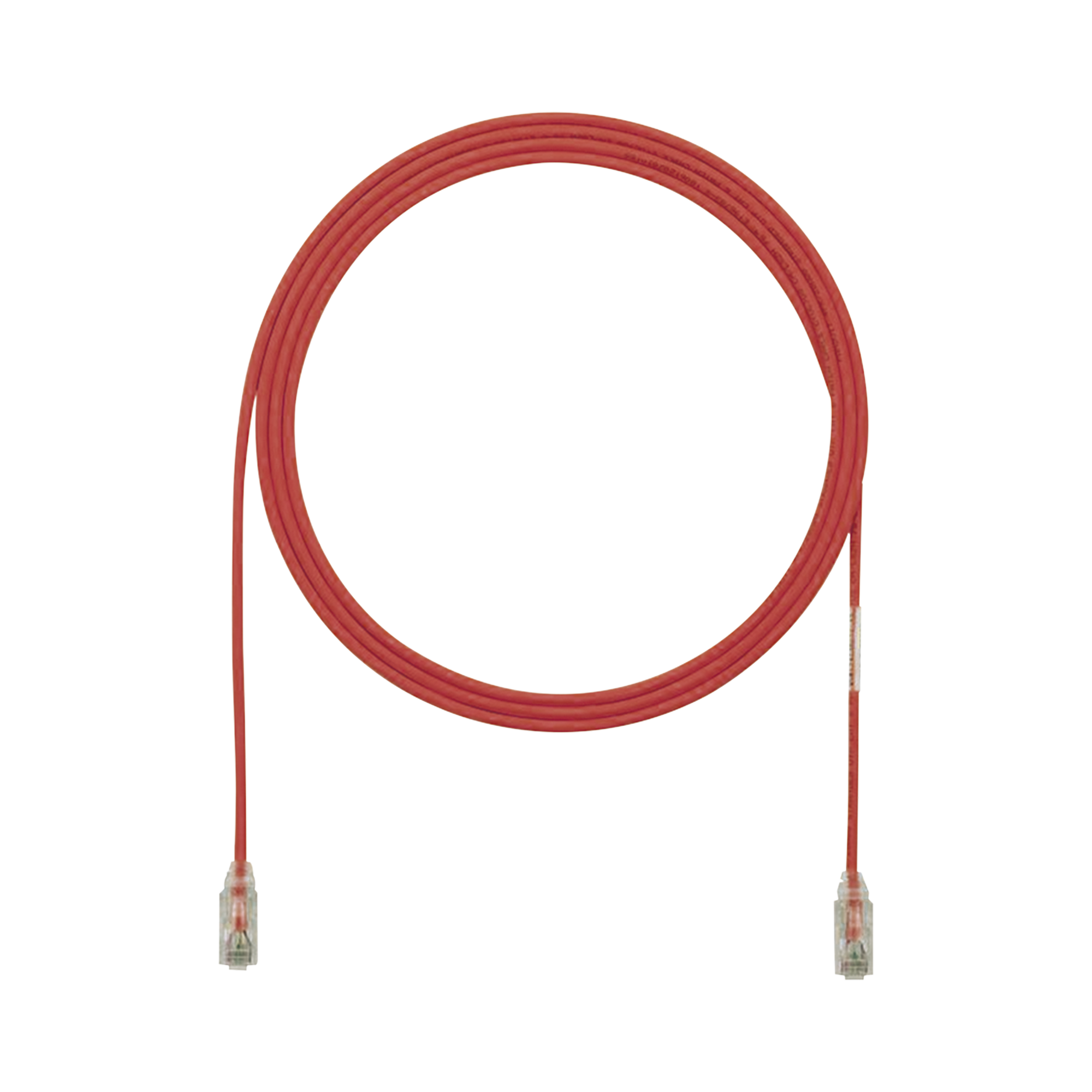 Cable de Parcheo TX6, UTP Cat6, Diámetro Reducido (28AWG), Color Rojo, 12ft