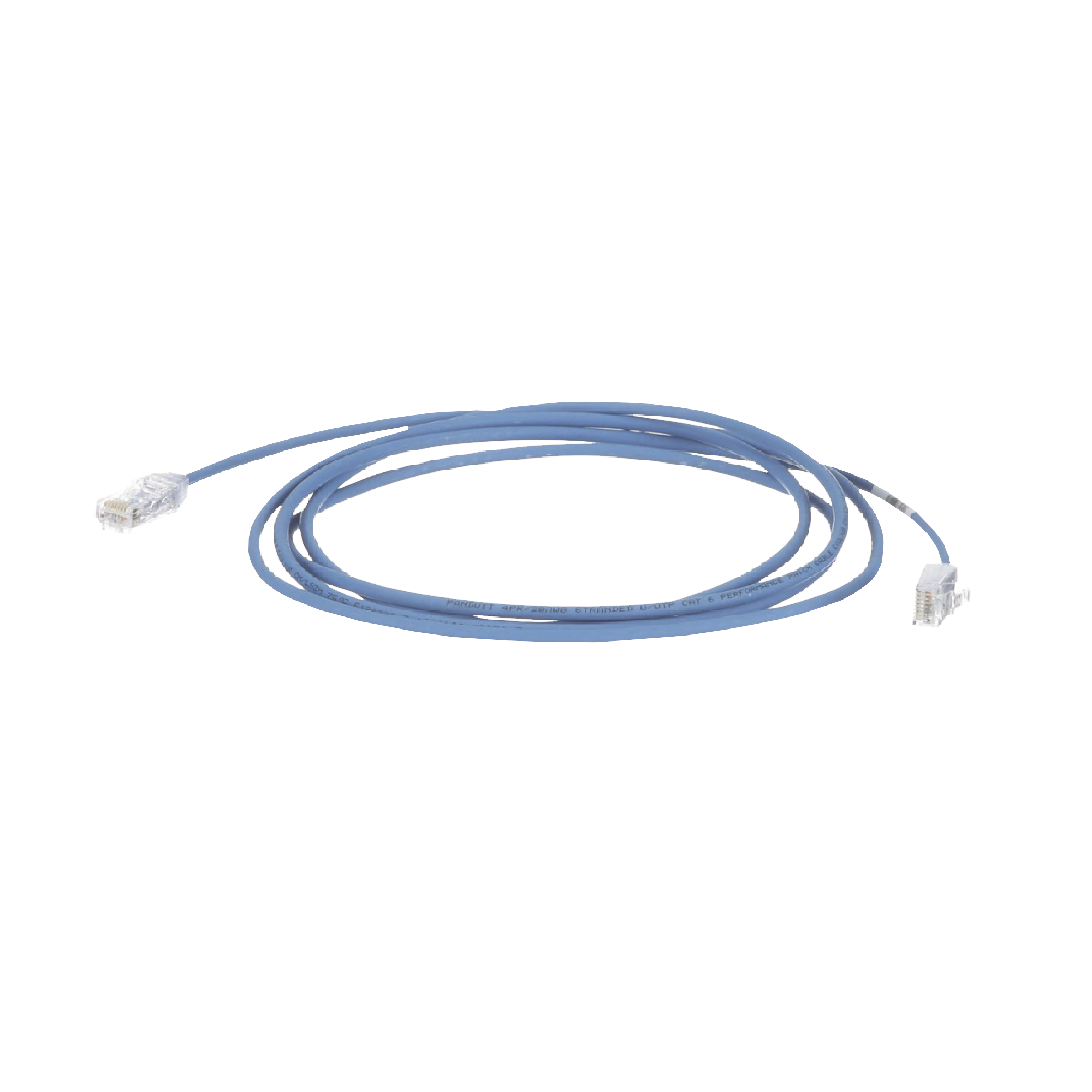 Cable de Parcheo TX6, UTP Cat6, Diámetro Reducido (28AWG), Color Azul, 130ft