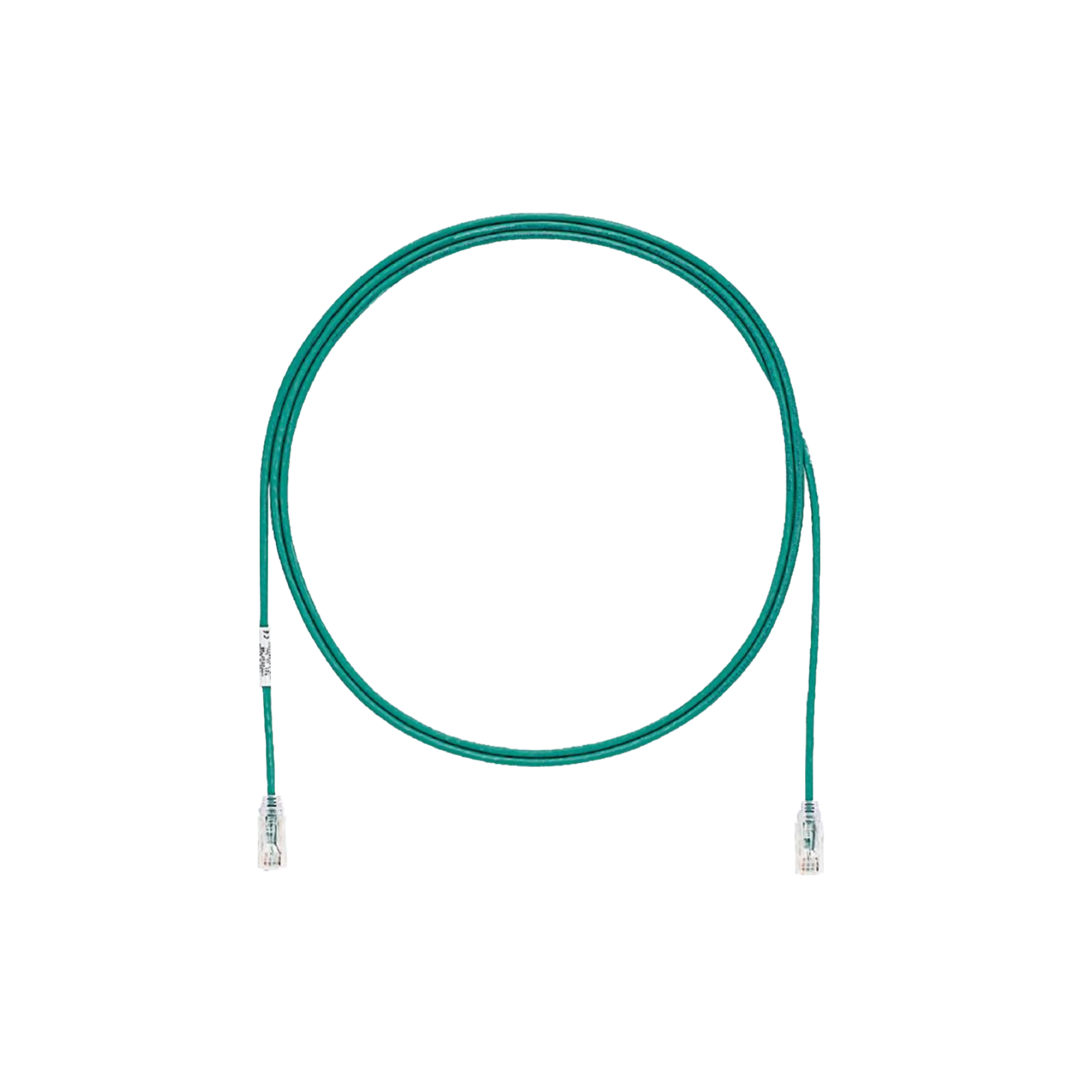 Cable de Parcheo TX6, UTP Cat6, Diámetro Reducido (28AWG), Color Verde, 1ft