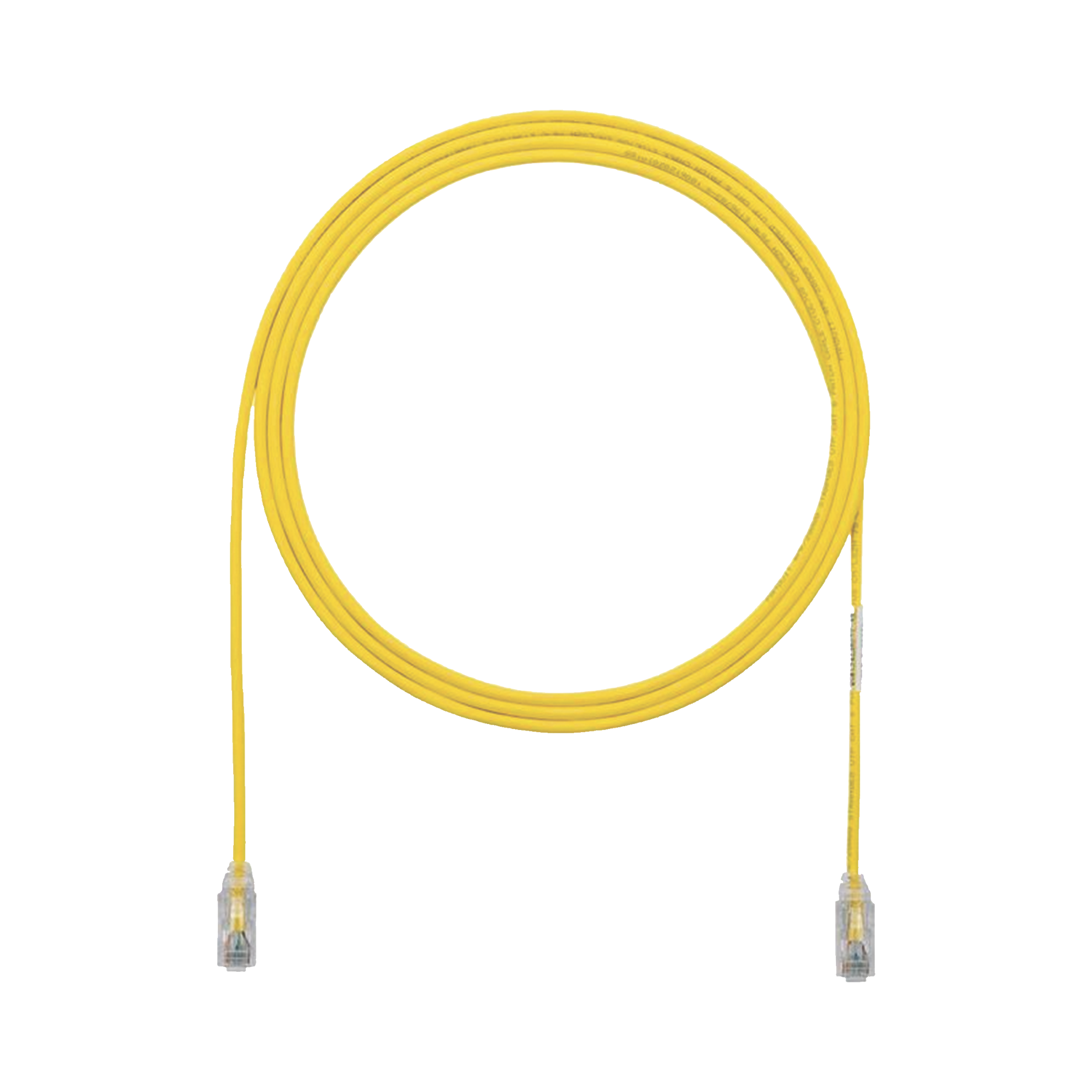 Cable de Parcheo TX6, UTP Cat6, Diámetro Reducido (28AWG), Color Amarillo, 1ft