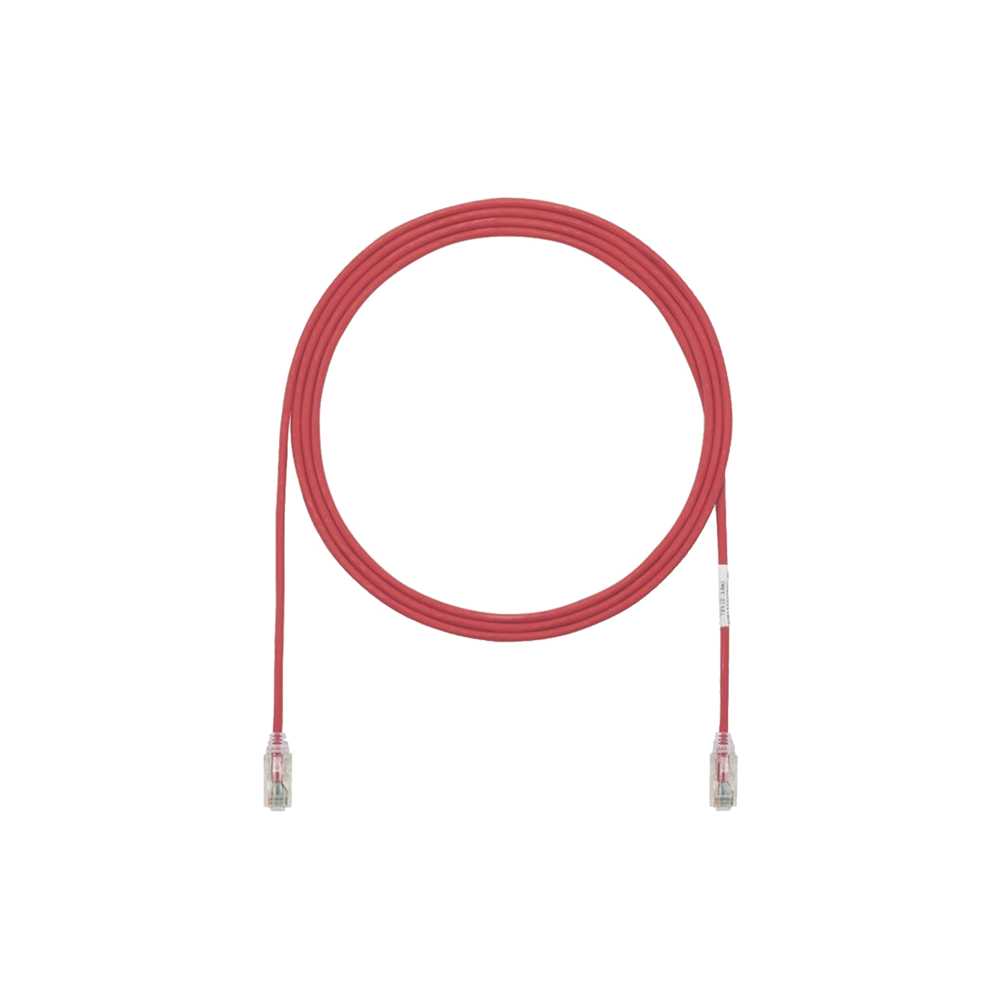 Cable de Parcheo TX6, UTP Cat6, Diámetro Reducido (28AWG), Color Rojo, 65ft