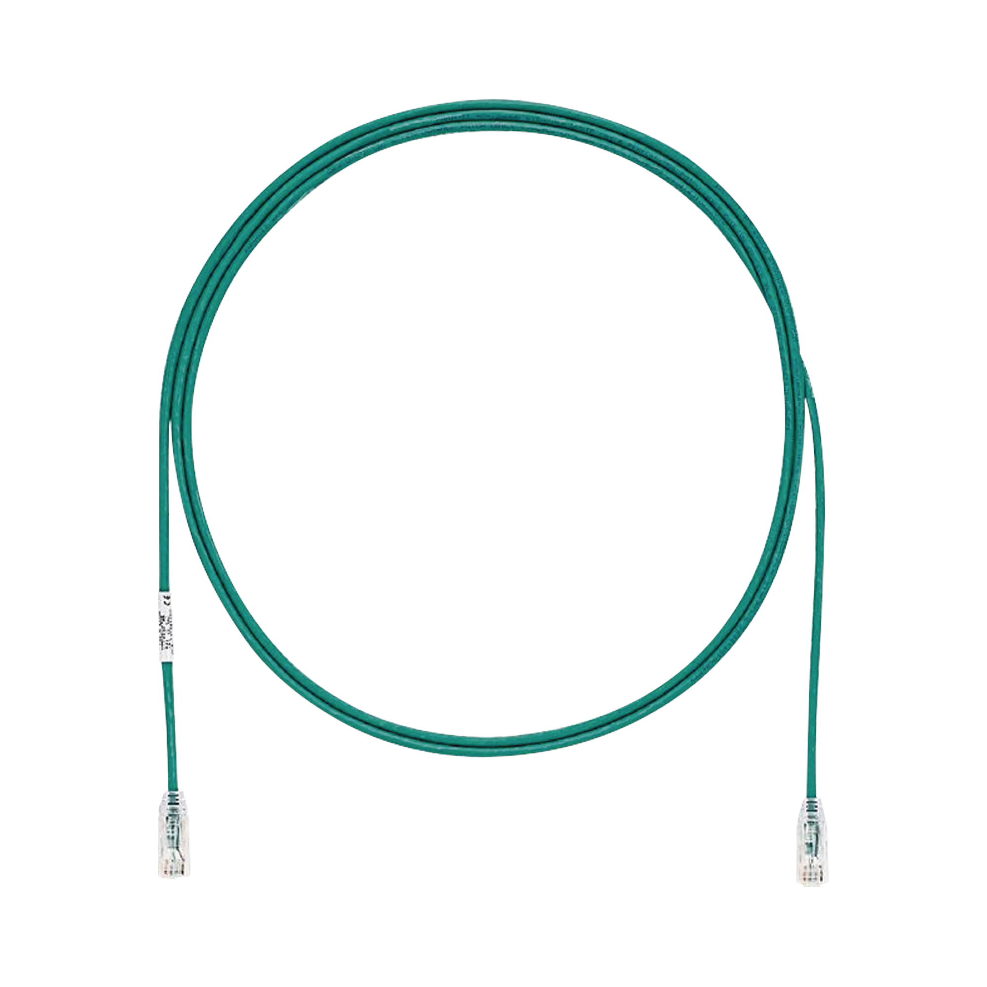 Cable de Parcheo TX6, UTP Cat6, Diámetro Reducido (28AWG), Color Verde, 7ft