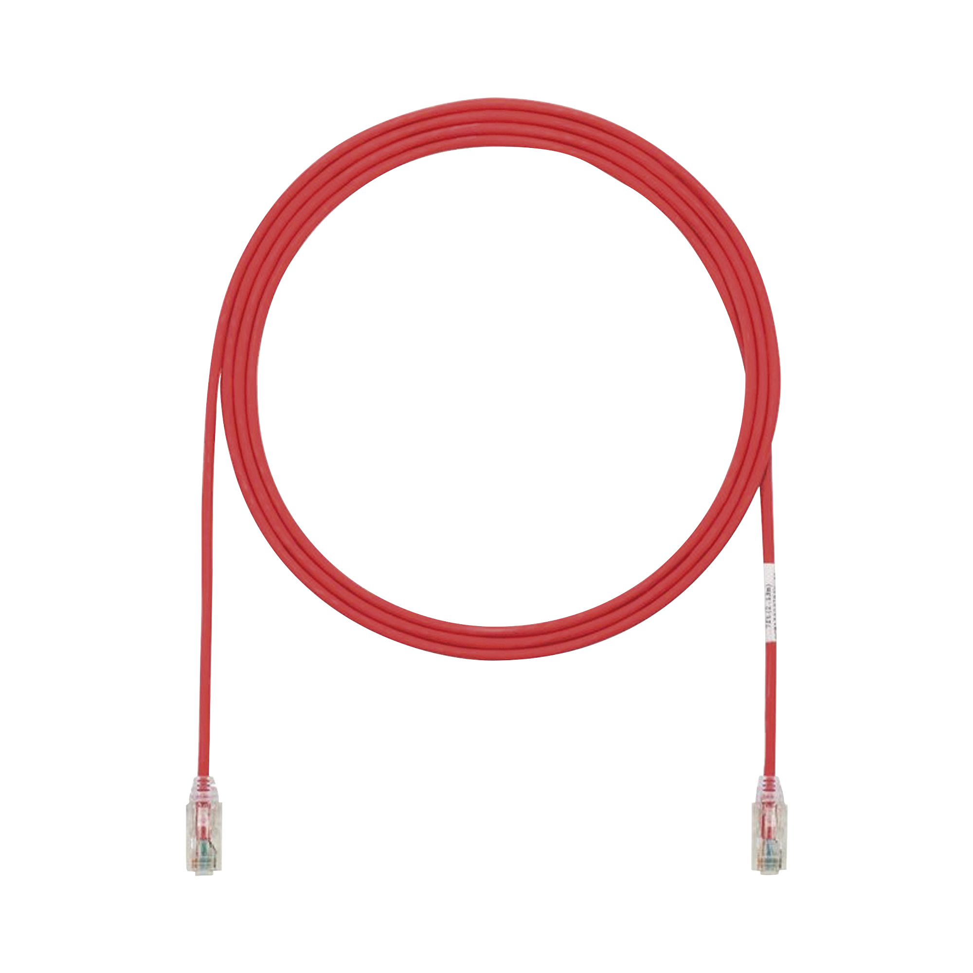 Cable de Parcheo TX6, UTP Cat6, Diámetro Reducido (28AWG), Color Rojo, 7ft