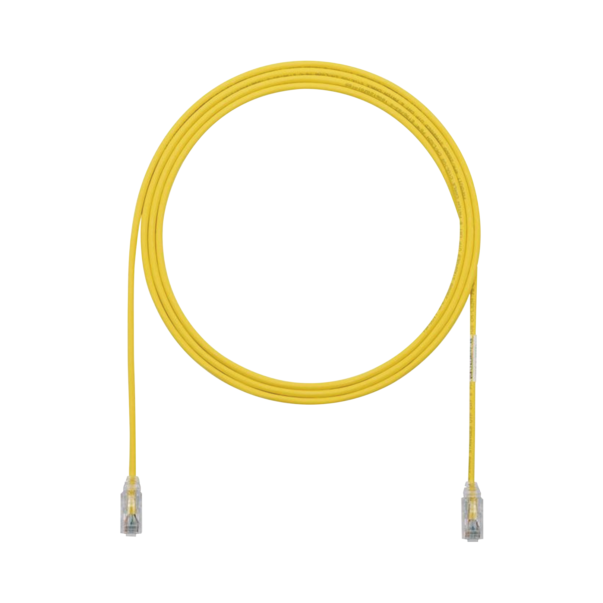 Cable de Parcheo TX6, UTP Cat6, Diámetro Reducido (28AWG), Color Amarillo, 7ft