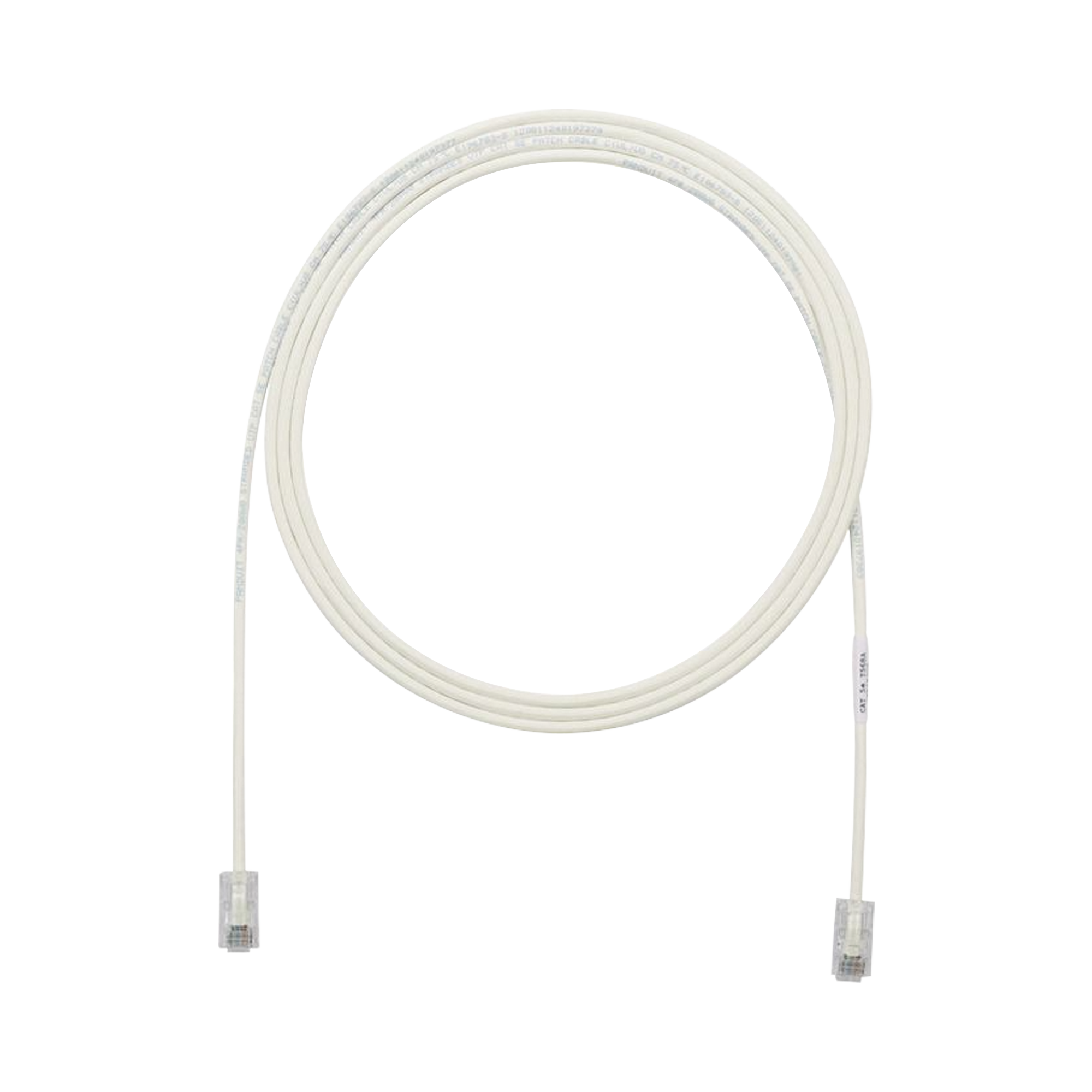 Cable de Parcheo UTP Cat6A, CM/LSZH, Diámetro Reducido (28AWG), Color Blanco Mate, 10ft