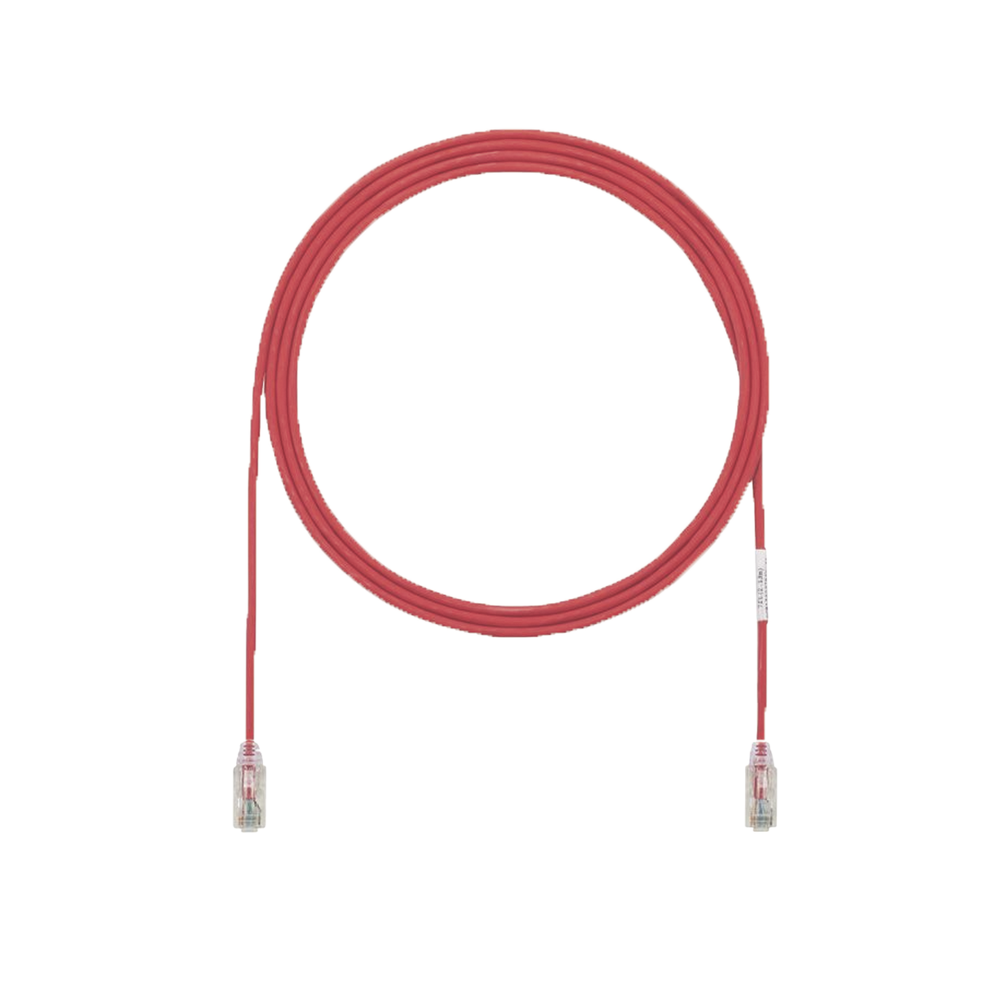 Cable de Parcheo UTP Cat6A, CM/LSZH, Diámetro Reducido (28AWG), Color Rojo, 50ft