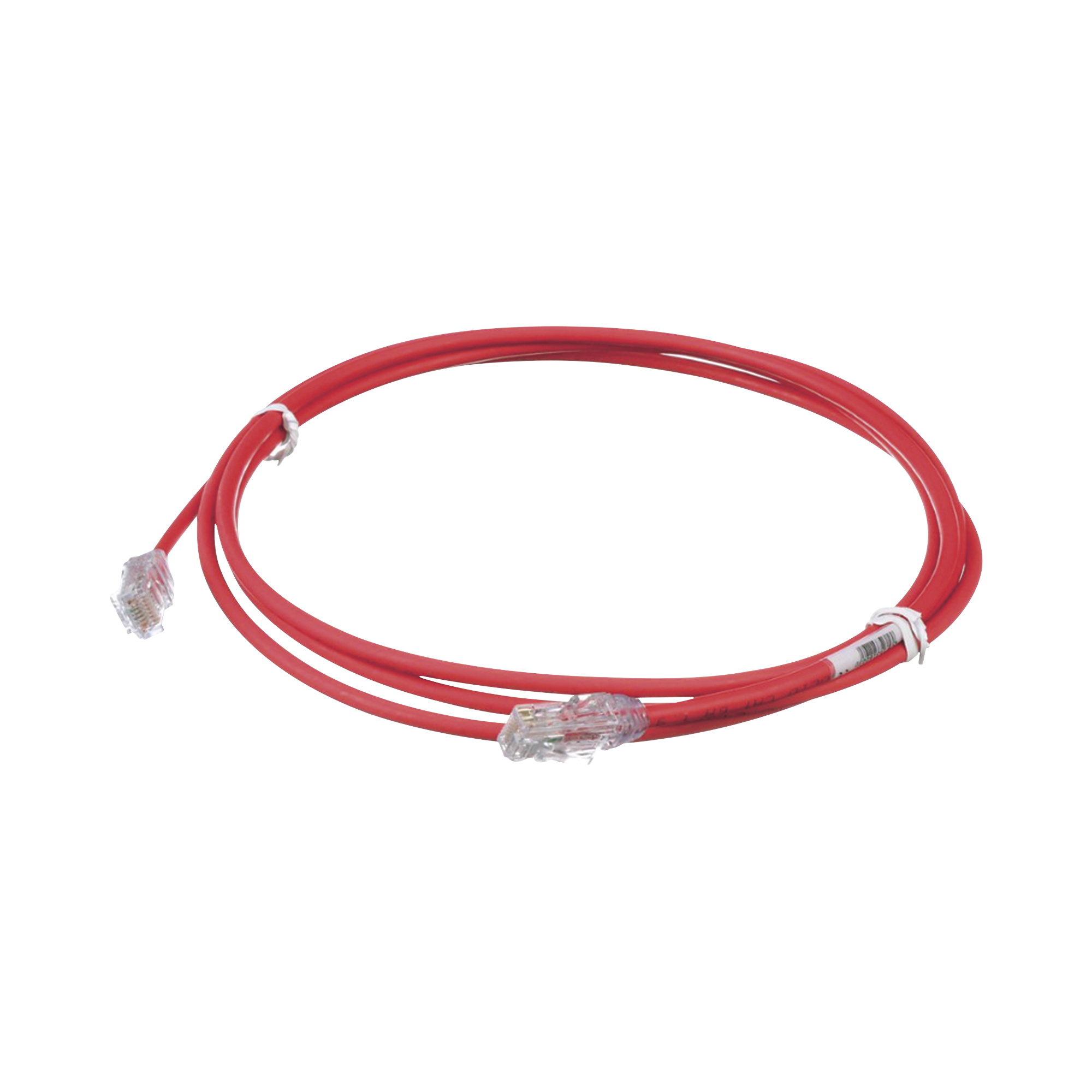 Cable de Parcheo UTP Cat6A, CM/LSZH, Diámetro Reducido (28AWG), Color Rojo, 7ft