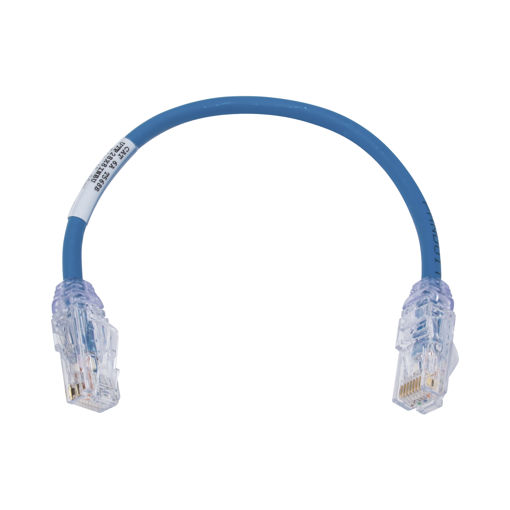 Cable de Parcheo UTP, Cat6A, Diámetro Reducido (28 AWG), CM/LSZH, Color Azul, 8in (20.3cm)