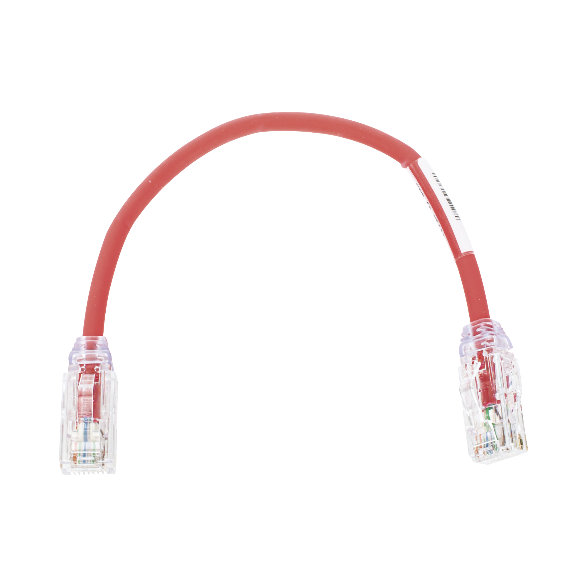 Cable de Parcheo UTP, Cat6A, Diámetro Reducido (28 AWG), CM/LSZH, Color Rojo, 8in (20.3cm)