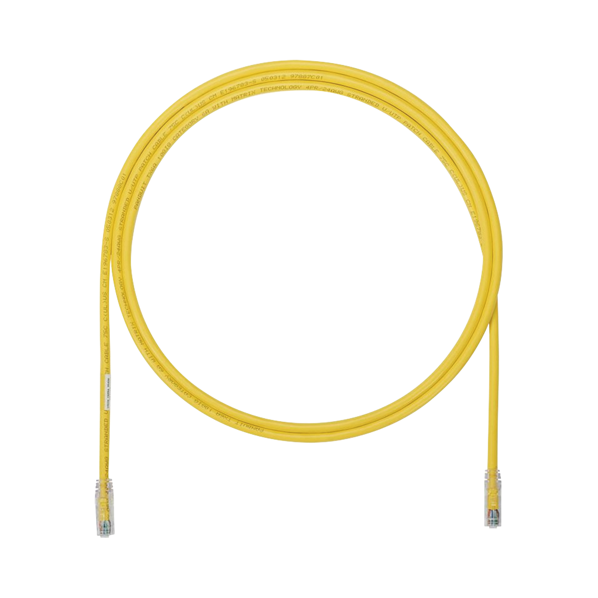 Cable de Parcheo UTP, Cat6A, 24 AWG, CM, Color Amarillo, 10ft