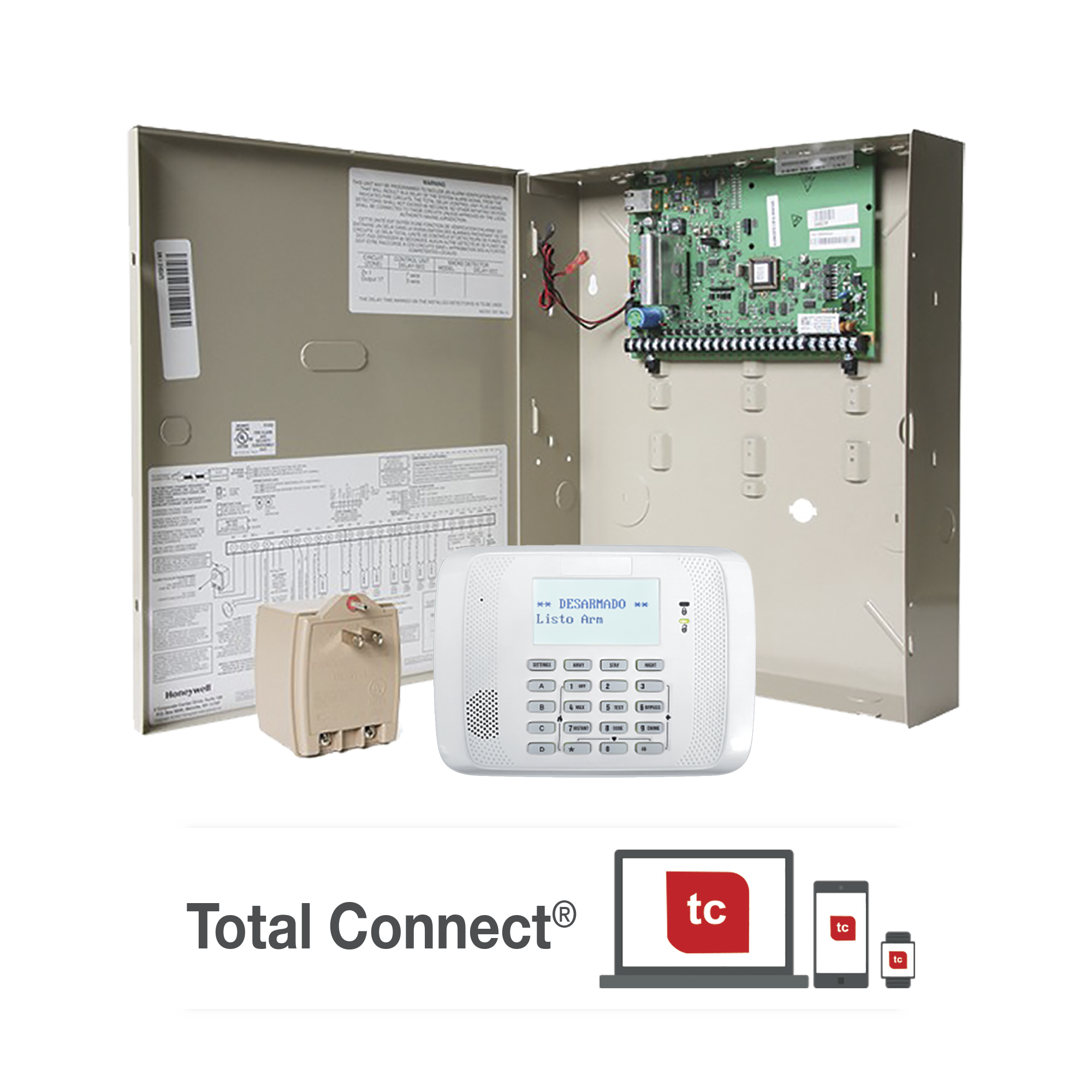 Panel de Alarma Residencial/Comercial VISTA 21IP con Módulo IP incluído para conexión a AlarmNet y Teclado Alfanumerico con Receptor Inalambrico 6162RF