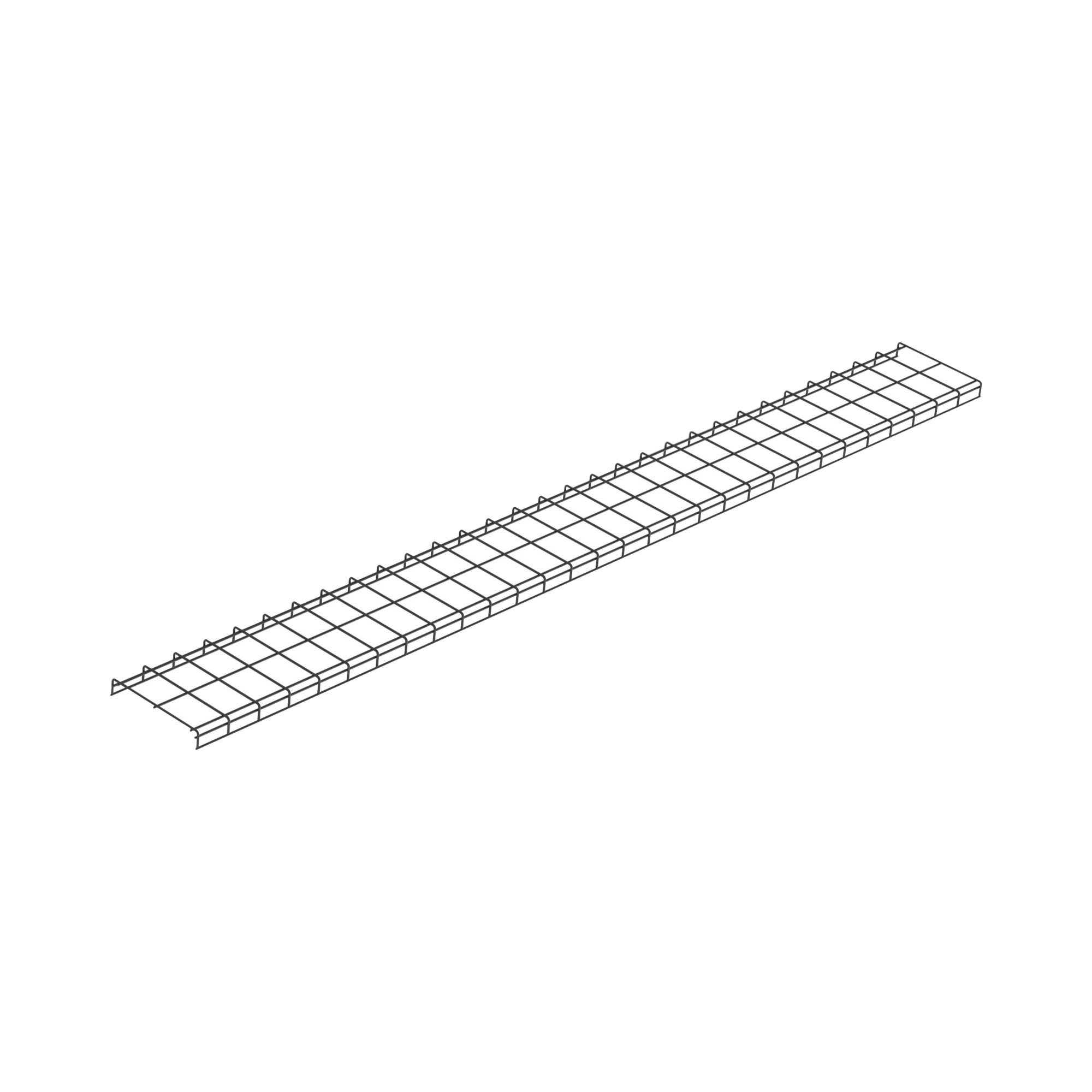 Charola para Canalización Wyr-Grid® Tipo Malla, Con Pintura Electrostática en Color Negro, 12 in (317.5 mm) de Ancho, 53.1 mm de Alto y 3 m de Largo