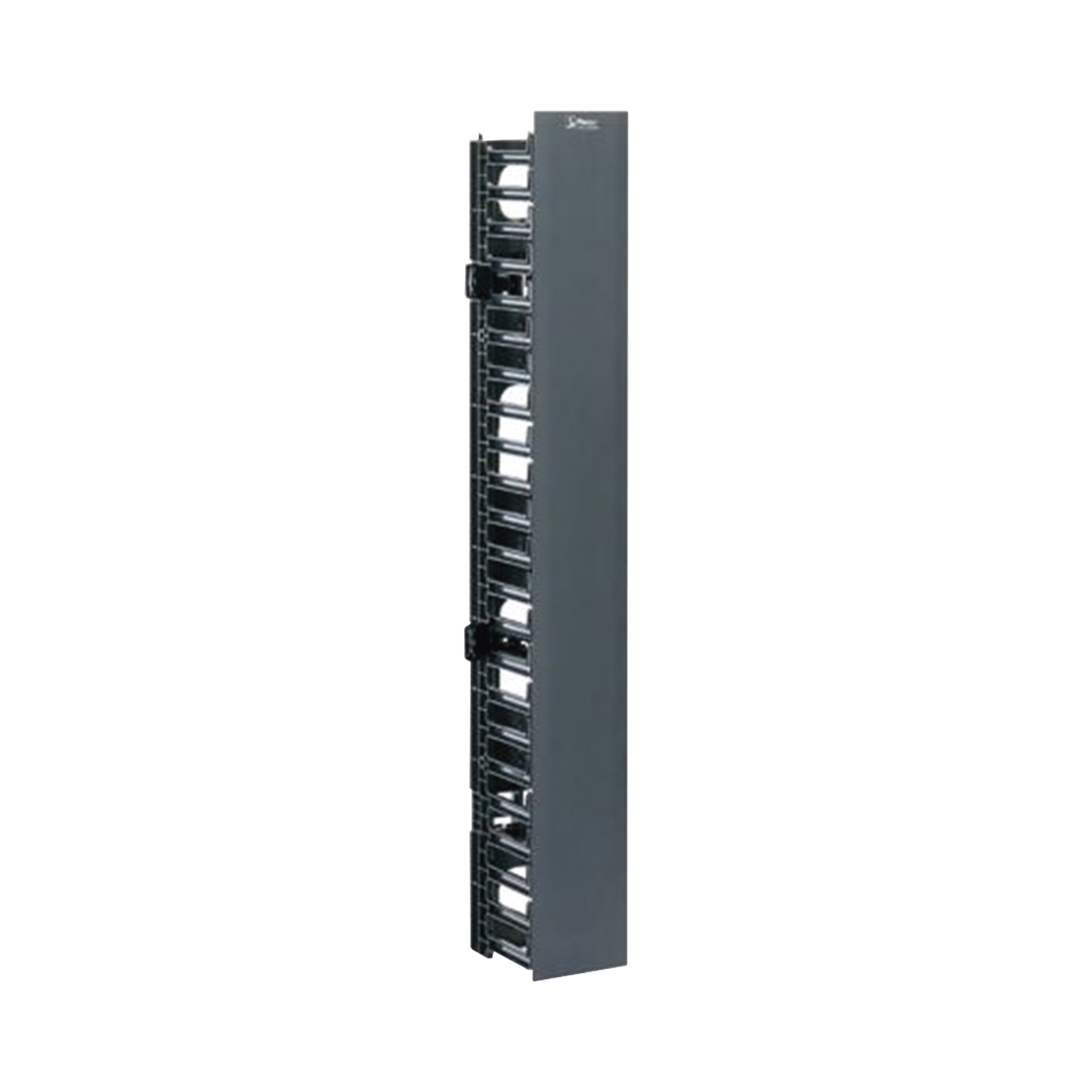 Organizador Vertical NetRunner, Sencillo (Solo Frontal), Para Rack Abierto de 45 Unidades, 4.9in de Ancho, Color Negro