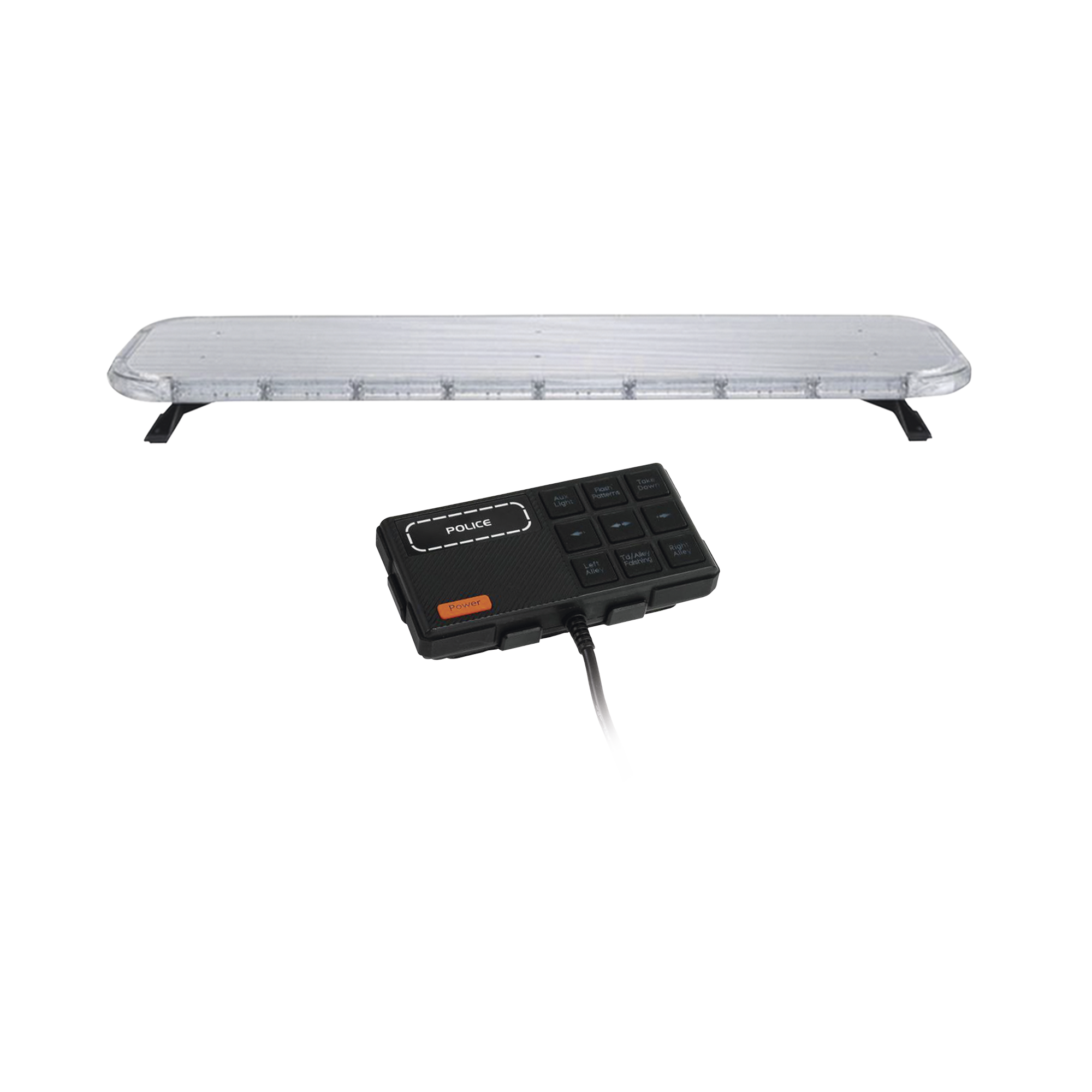 Barra de luces LED de 47" Rojo/Azul/Ambar , De 132 LEDs, Controlador Incluido, Ideal para Equipar Unidades de Seguridad Publica
