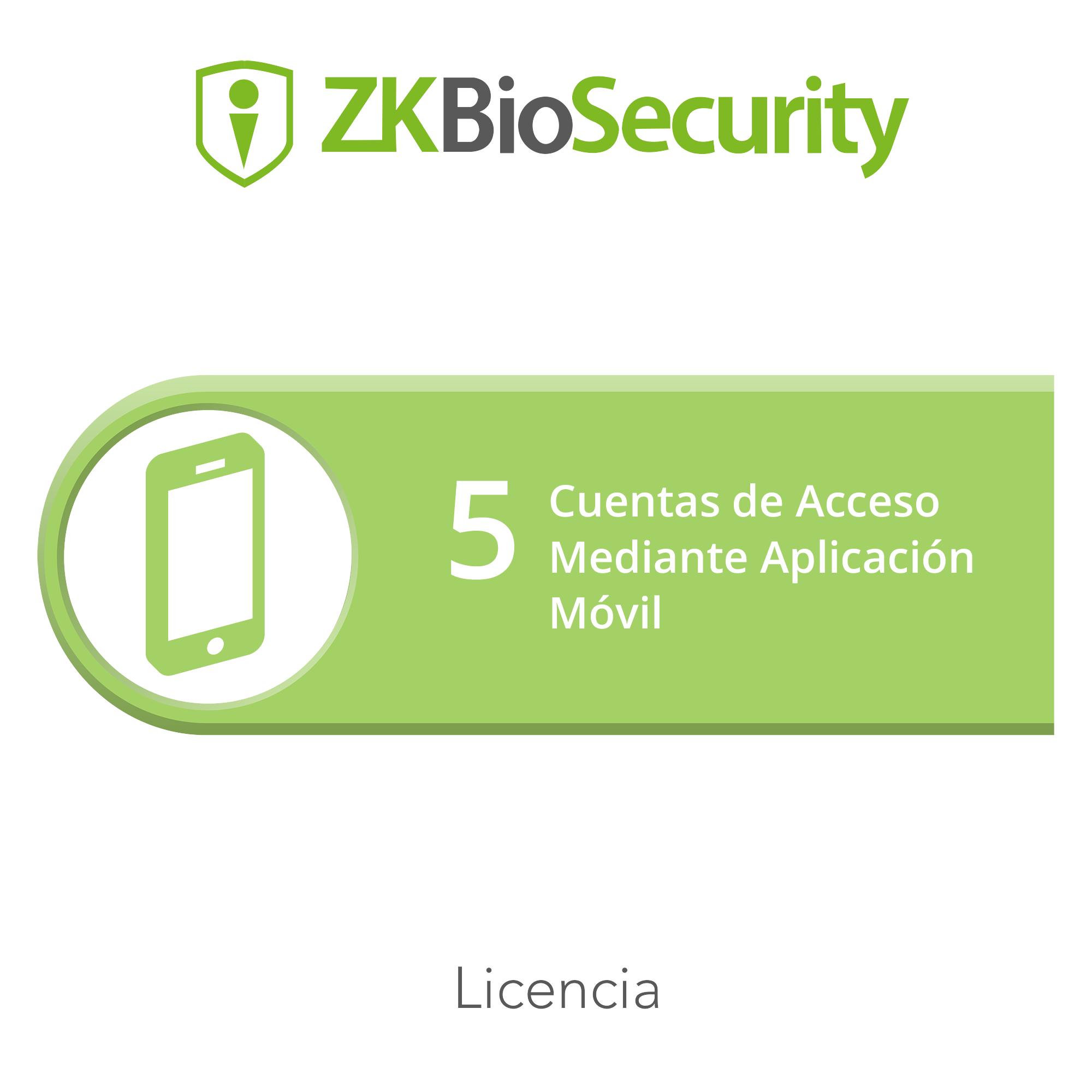 Licencia para ZKBiosecurity para 5 cuentas de acceso mediante aplicación móvil