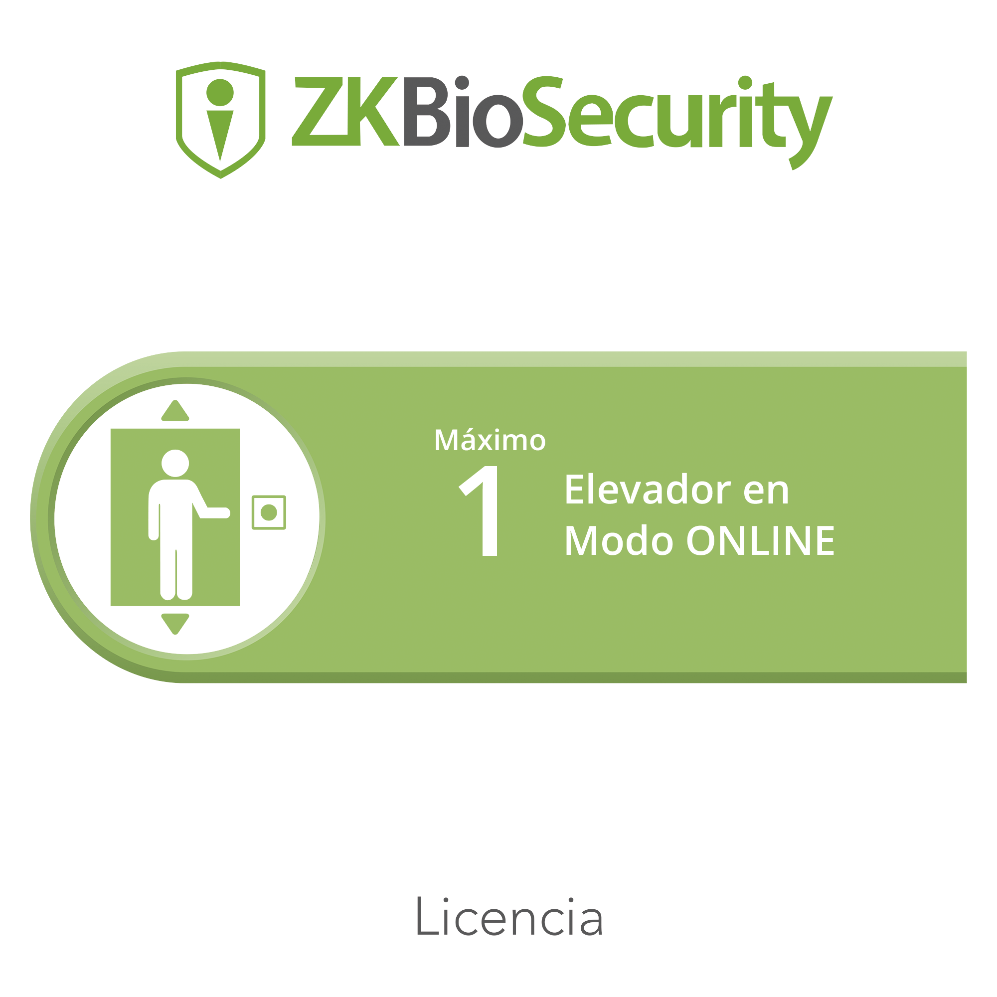 Licencia para ZKBiosecurity para control de 1 cabina de elevador en modo ONLINE [Recomendado] (Se pueden acumular hasta 10 licencias de este modelo).