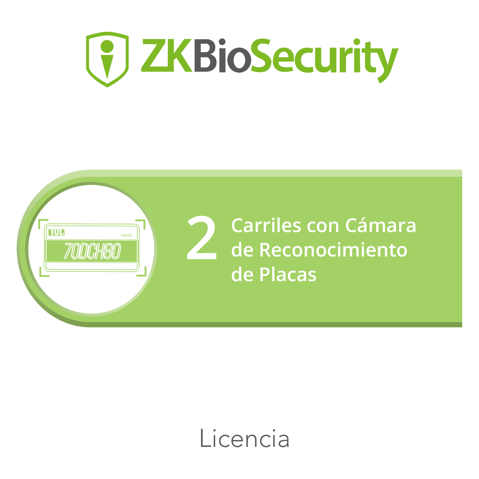 Licencia para ZKBiosecurity para modulo de estacionamiento de 2 carriles con camara de reconocimiento de placas