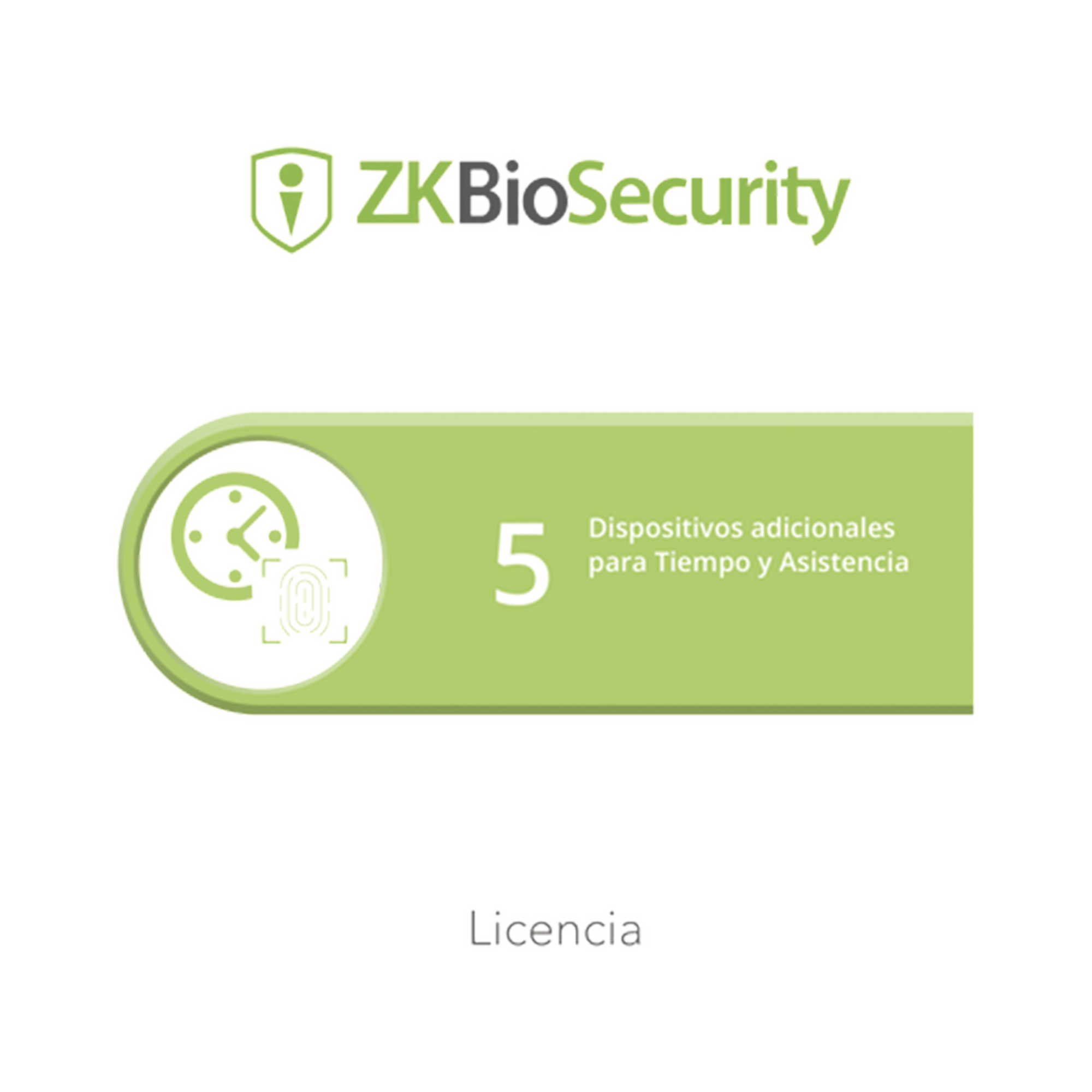 Licencia para ZKBiosecurity permite gestionar hasta 5 dispositivos para tiempo y asistencia