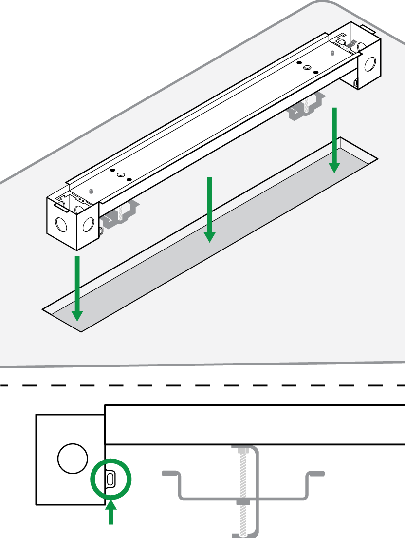 A710-FM-4FT Kit de montaje a ras de mesa, perd o superficie de techo duro para micrófono lineal MXA710 de 60 cm (2 pies)