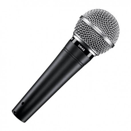 SHURE SM48-LC Micrófono vocal adecuado para voces principales, coros y discursos, patrón cardioide dinámico, amortiguador interno filtro pop integrado