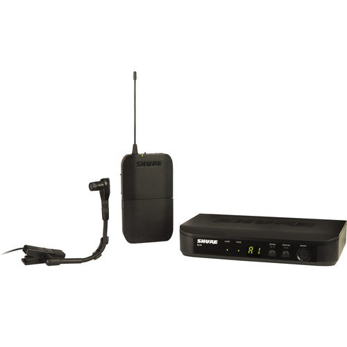 SHURE BLX14/B98 Sistema inalámbrico de micrófono cardioide para instrumentos de viento y percusión, Micrófono de clip, Receptor de mesa 614 - 638 MHz