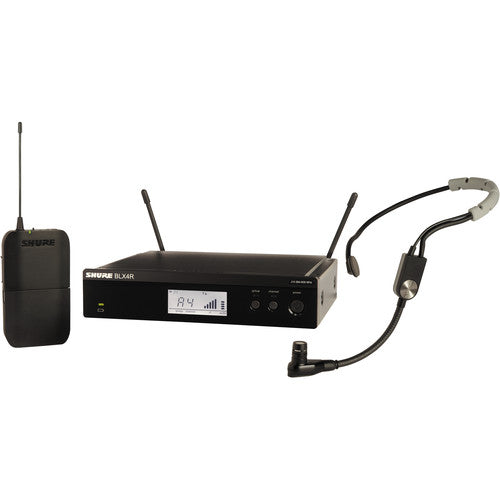 SHURE BLX14R/SM35 Sistema con micrófono de diadema cardioide Para artistas, Transmisor de cuerpo ligero, Receptor de montaje en rack. 596 a 616 MHz