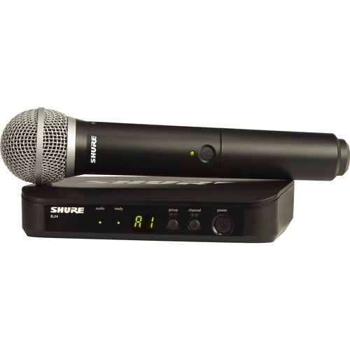 SHURE BLX24/PG58 Sistema Inalámbrico con micrófono de mano, dinámico, cardioide PG58 Para presentadores y artistas 123 frecuencias, escaneo automático
